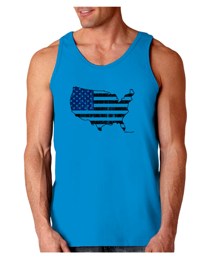 United States Cutout - American Flag Distressed Loose Tank Top by TooLoud-Loose Tank Top-TooLoud-Sapphire-Small-Davson Sales