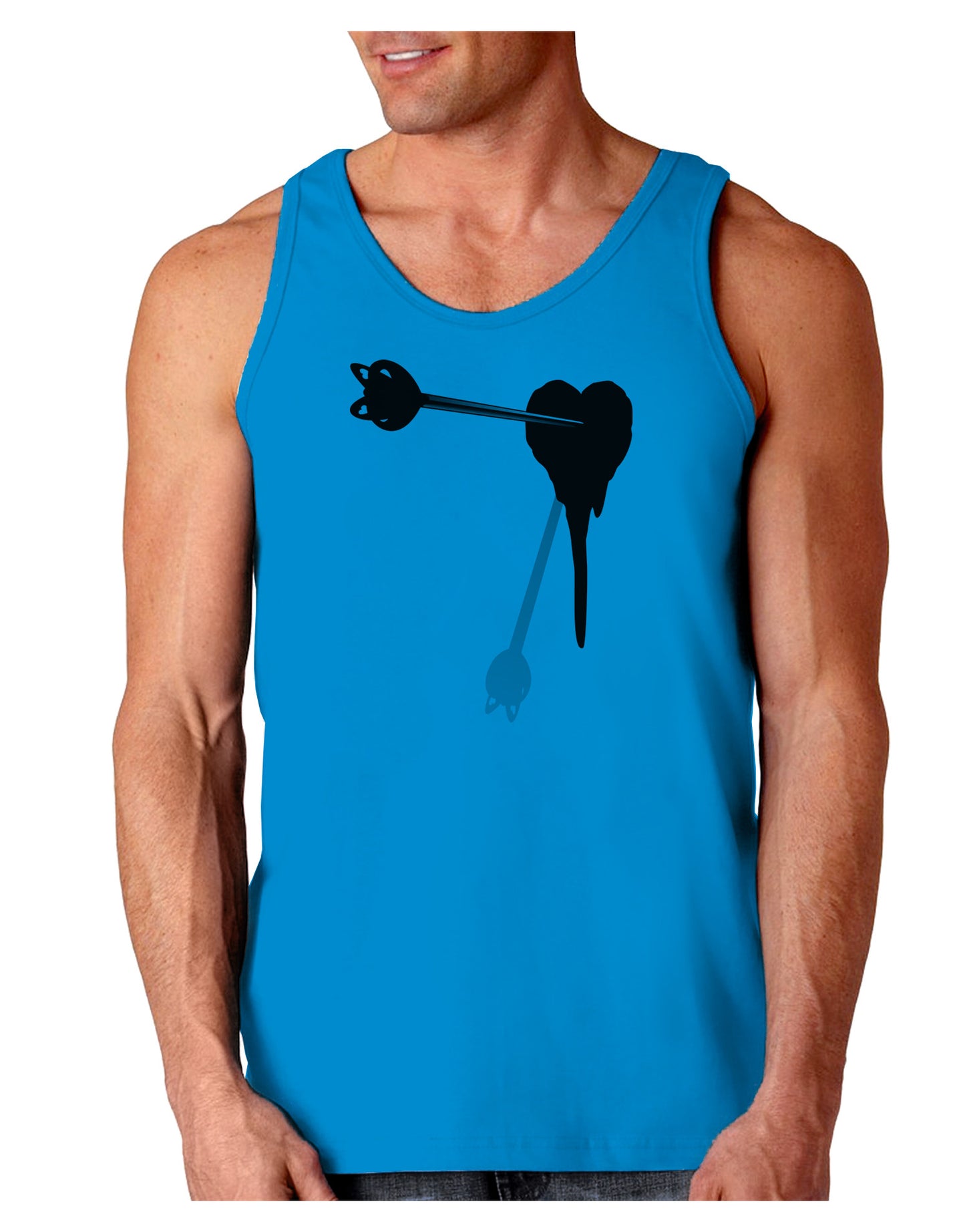 Cupid's Arrow Heart Shot Wound Loose Tank Top-Loose Tank Top-TooLoud-Sapphire-Small-Davson Sales