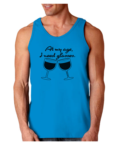 At My Age I Need Glasses - Wine Loose Tank Top by TooLoud-Loose Tank Top-TooLoud-Sapphire-Small-Davson Sales