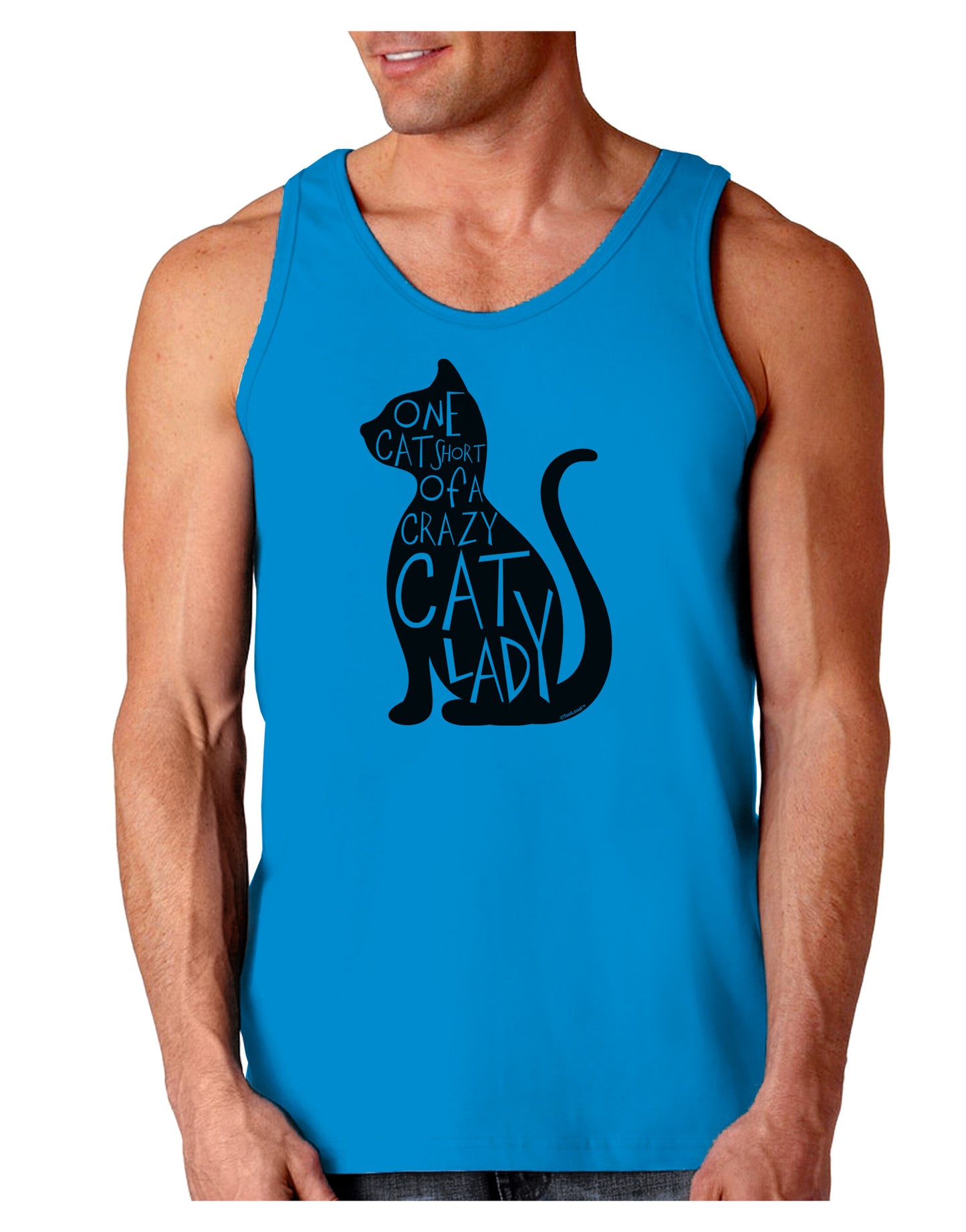 One Cat Short Of A Crazy Cat Lady Loose Tank Top-Loose Tank Top-TooLoud-Sapphire-Small-Davson Sales