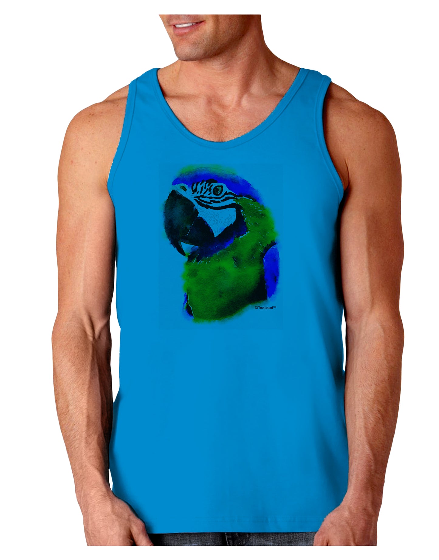 Brightly Colored Parrot Watercolor Loose Tank Top-Loose Tank Top-TooLoud-Sapphire-Small-Davson Sales