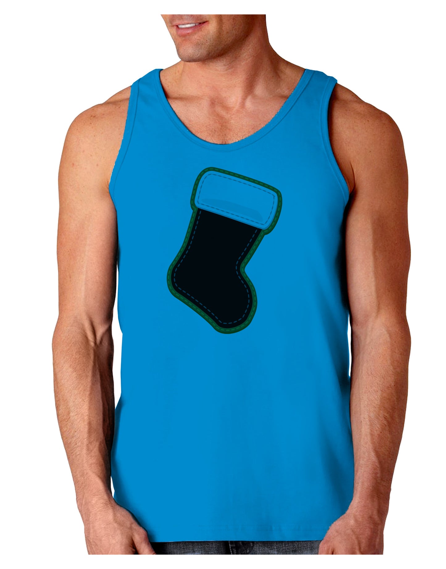 Cute Faux Applique Christmas Stocking Loose Tank Top-Loose Tank Top-TooLoud-Sapphire-Small-Davson Sales