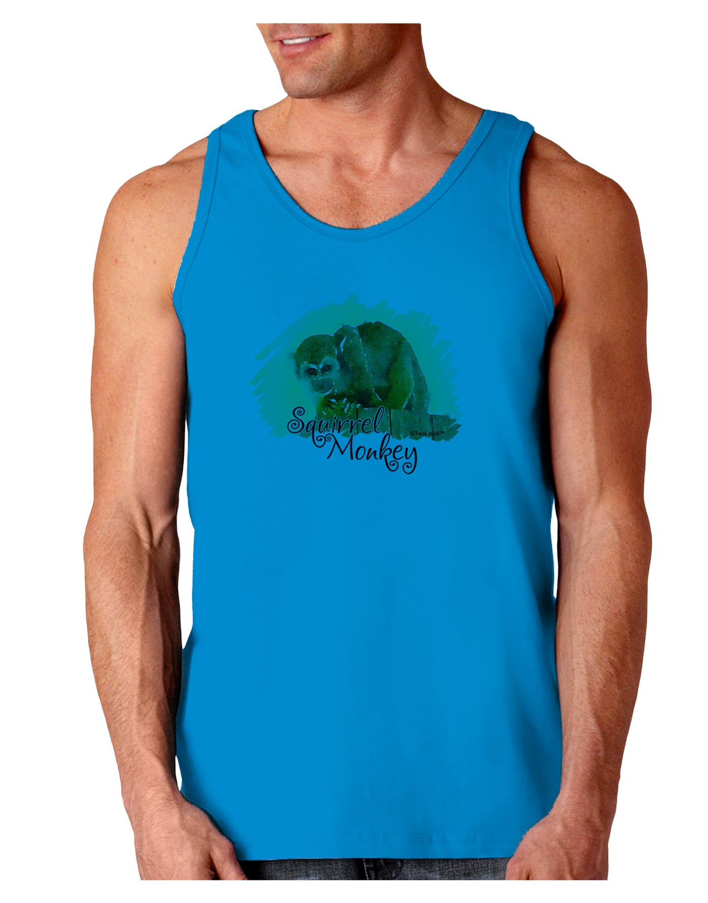 Squirrel Monkey Watercolor Text Loose Tank Top-Loose Tank Top-TooLoud-Sapphire-Small-Davson Sales