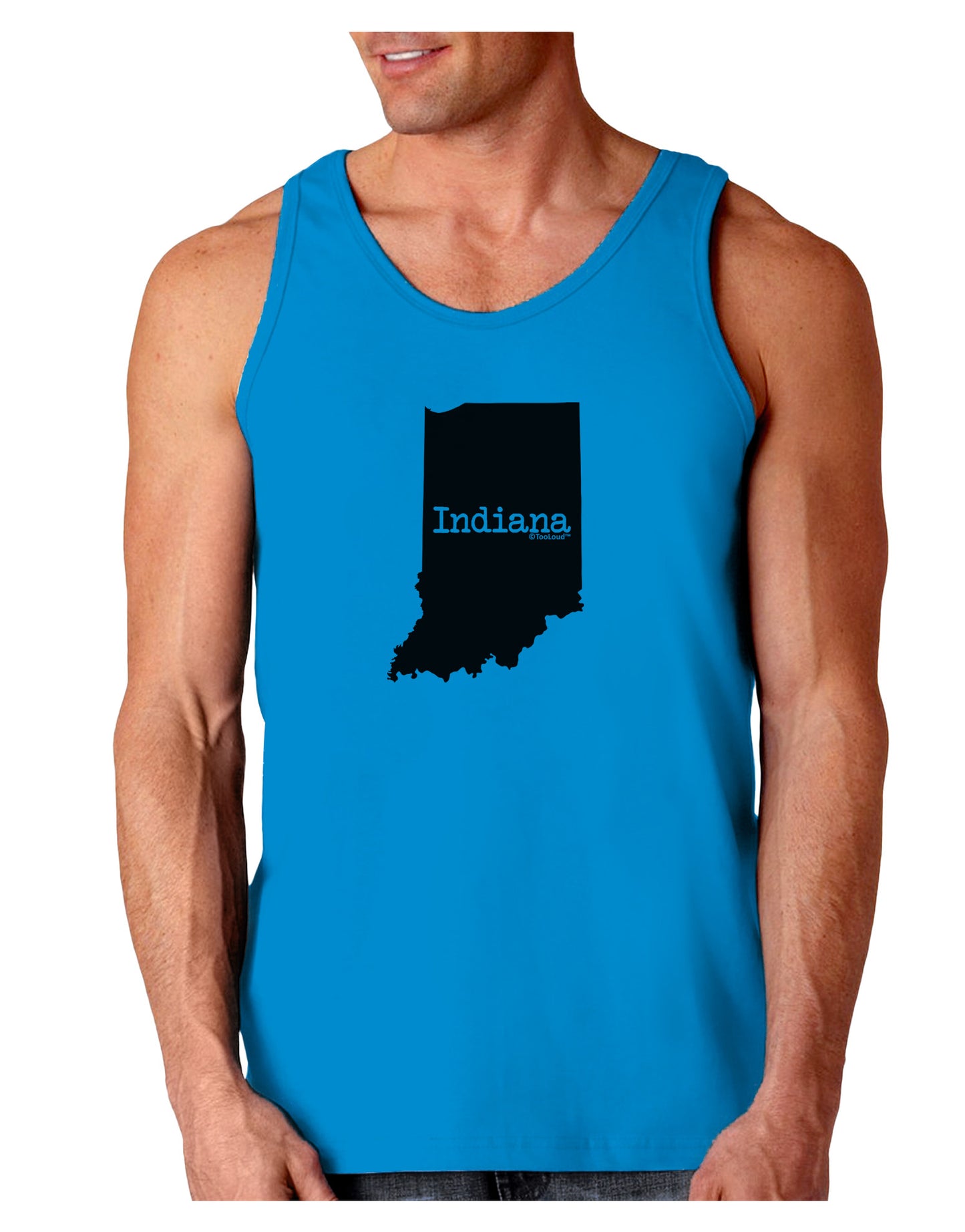 Indiana - United States Shape Loose Tank Top-Loose Tank Top-TooLoud-Sapphire-Small-Davson Sales