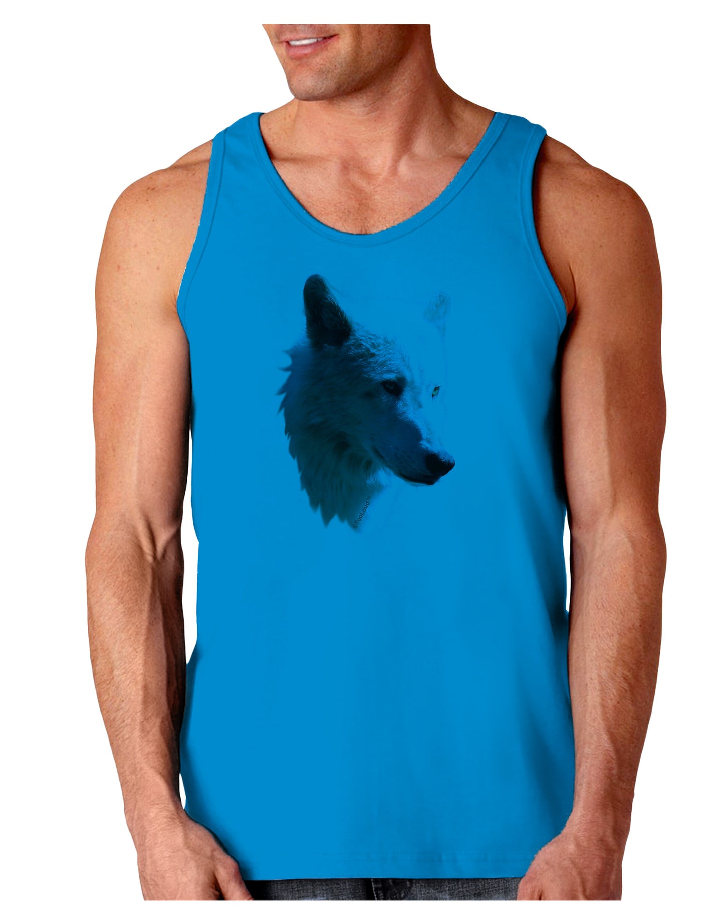 Magnificent White Wolf Head Loose Tank Top-Loose Tank Top-TooLoud-Sapphire-Small-Davson Sales