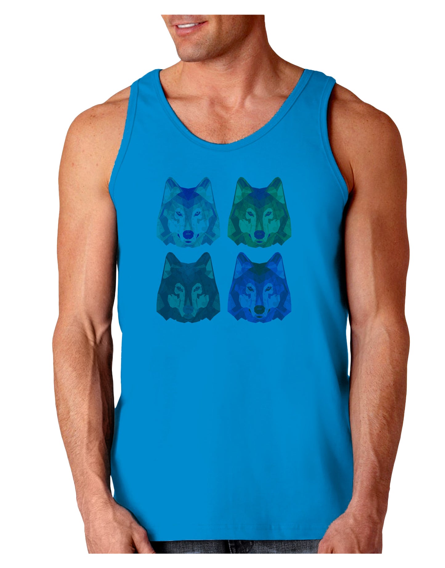 Geometric Wolf Head Pop Art Loose Tank Top-Loose Tank Top-TooLoud-Sapphire-Small-Davson Sales