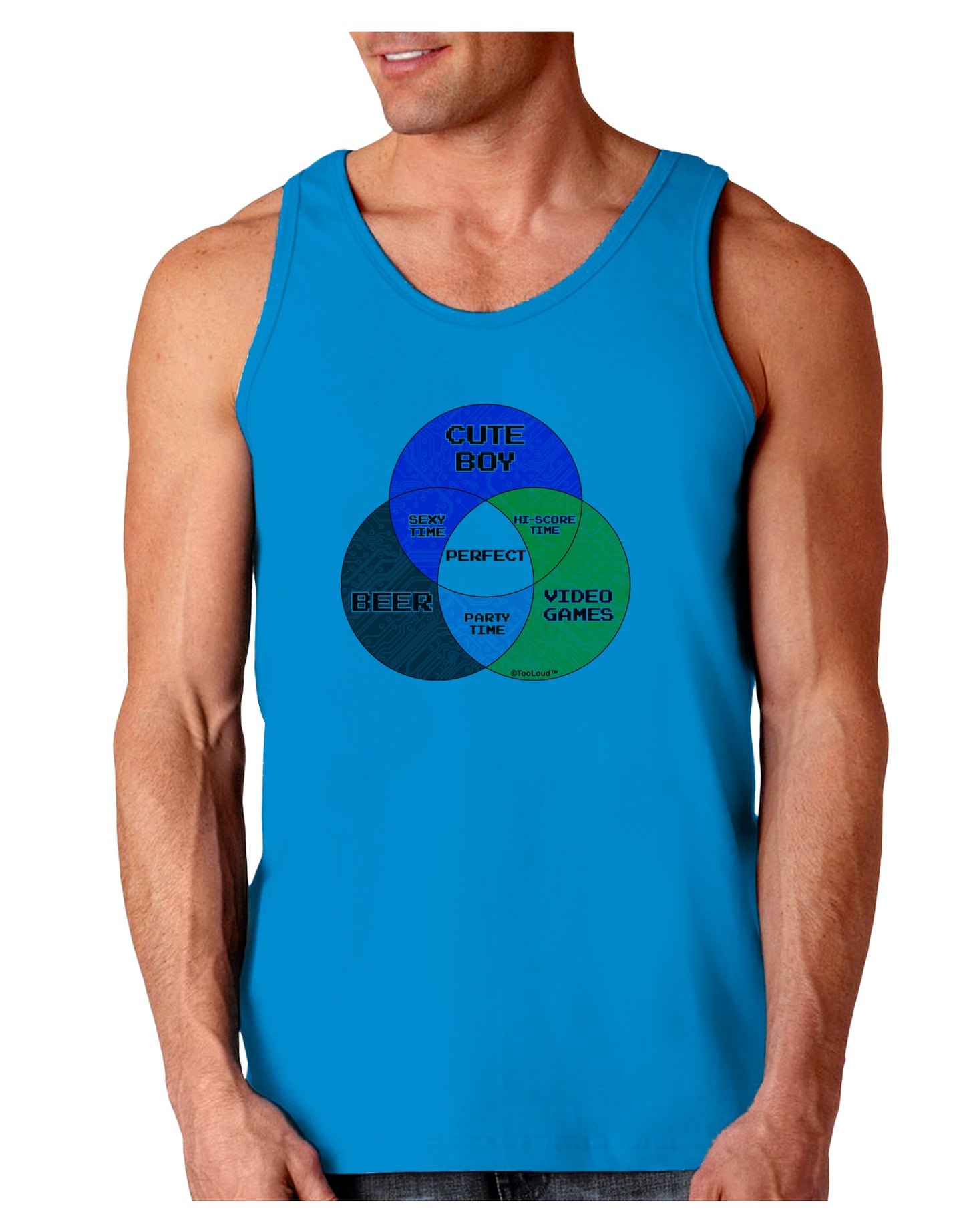 Beer Boy and Games Diagram Loose Tank Top-Loose Tank Top-TooLoud-Sapphire-Small-Davson Sales