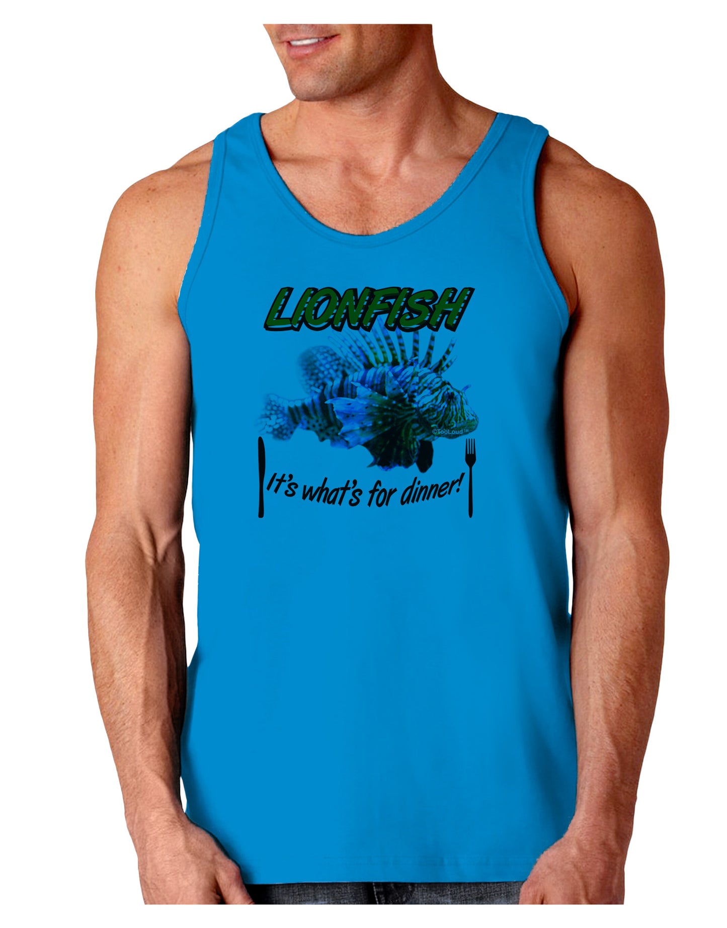 Lionfish - It's What's For Dinner Loose Tank Top-Loose Tank Top-TooLoud-Sapphire-Small-Davson Sales