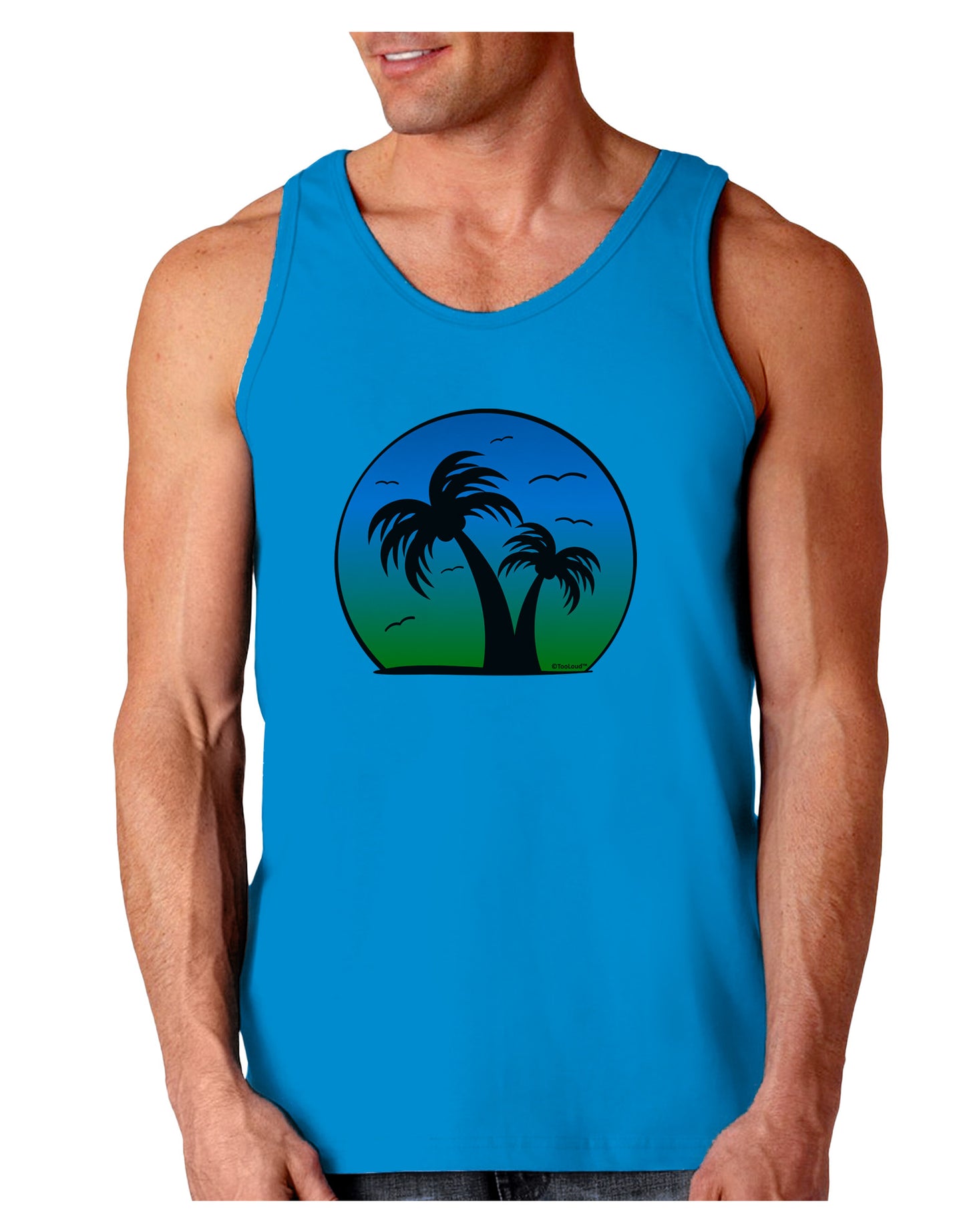 Palm Trees Silhouette - Beach Sunset Design Loose Tank Top-Loose Tank Top-TooLoud-Sapphire-Small-Davson Sales