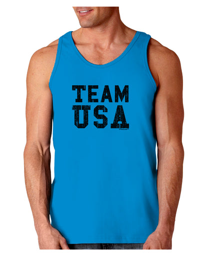 Team USA Distressed Text Loose Tank Top-Loose Tank Top-TooLoud-Sapphire-Small-Davson Sales