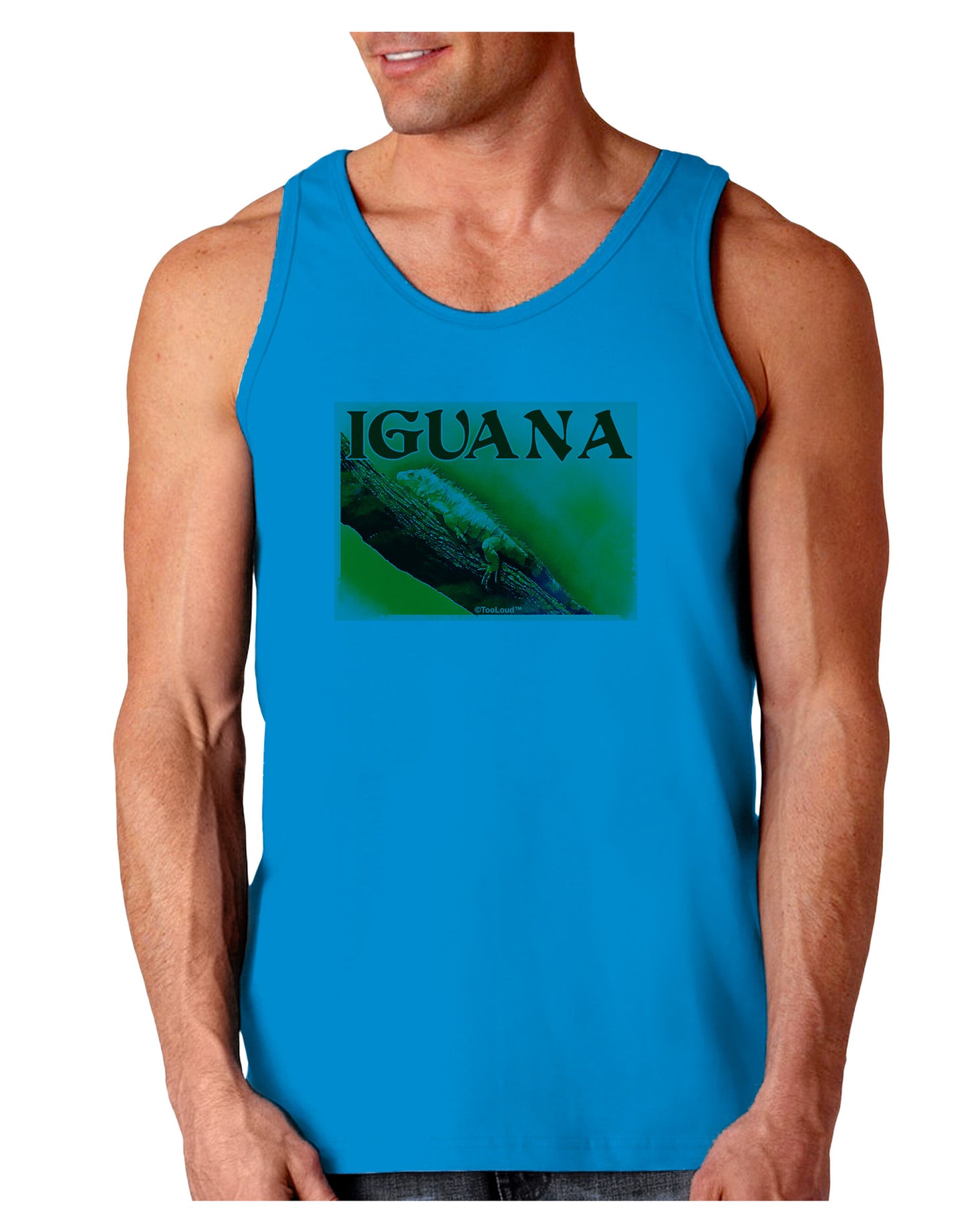 Iguana Watercolor Text Loose Tank Top-Loose Tank Top-TooLoud-Sapphire-Small-Davson Sales