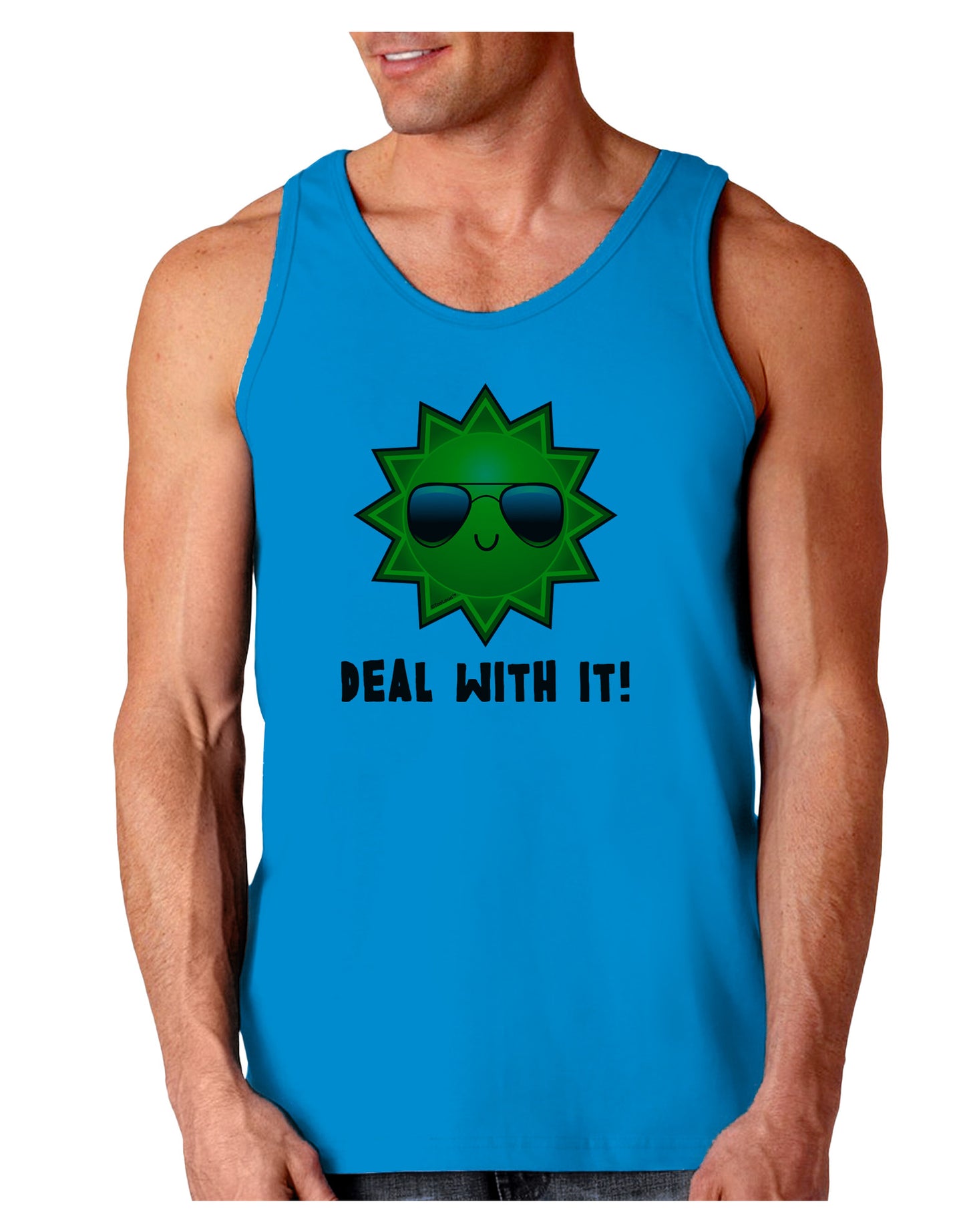 Deal With It Cute Sun Loose Tank Top-Loose Tank Top-TooLoud-Sapphire-Small-Davson Sales