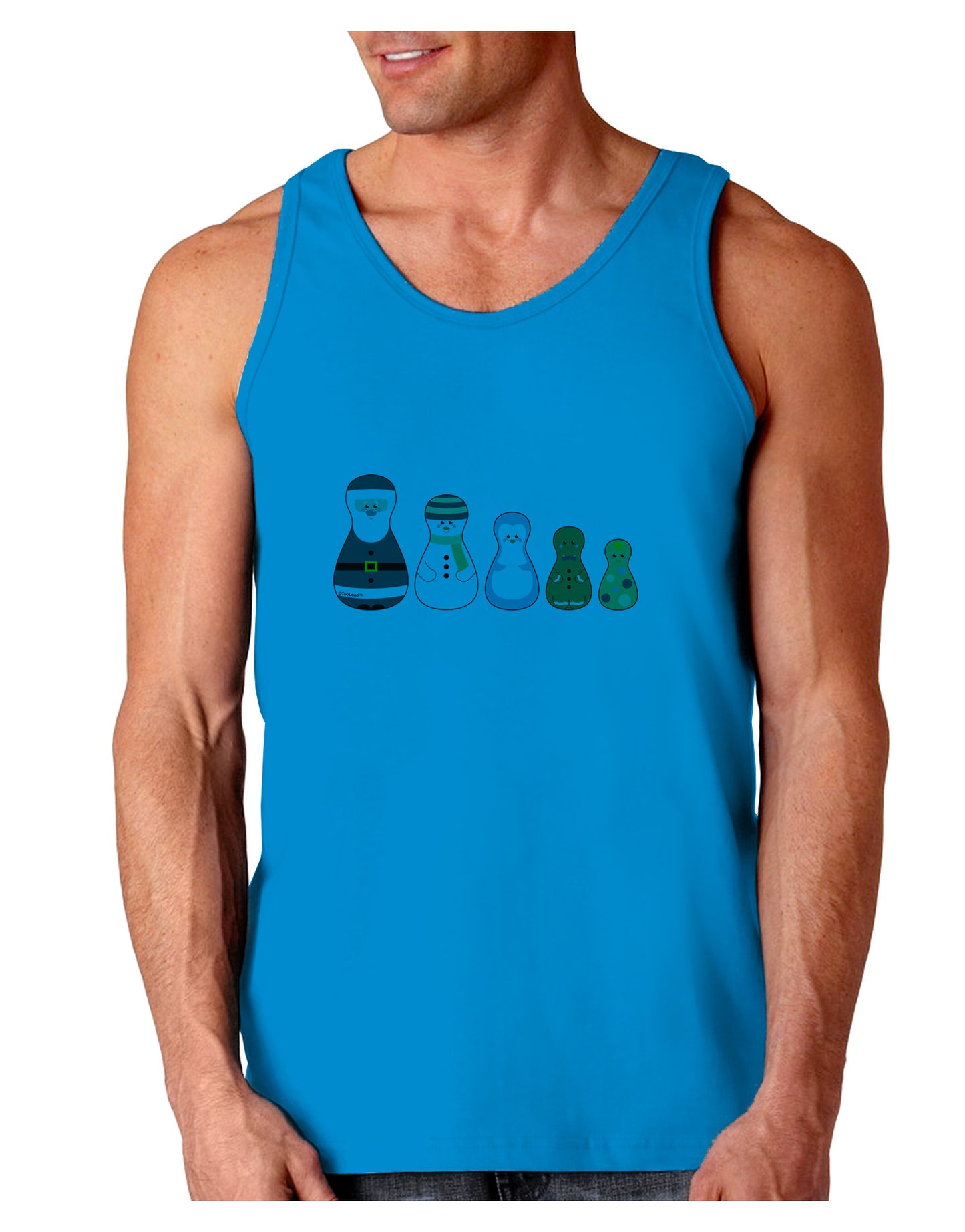 Cute Christmas Matryoshka Nesting Dolls Loose Tank Top-Loose Tank Top-TooLoud-Sapphire-Small-Davson Sales