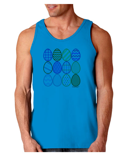 Cute Faux Applique Easter Eggs Loose Tank Top-Loose Tank Top-TooLoud-Sapphire-Small-Davson Sales