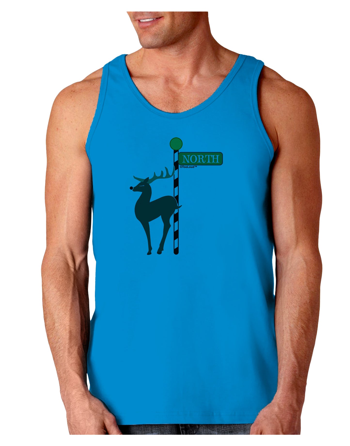 Rudolf Ratchet Reindeer Color Loose Tank Top-Loose Tank Top-TooLoud-Sapphire-Small-Davson Sales
