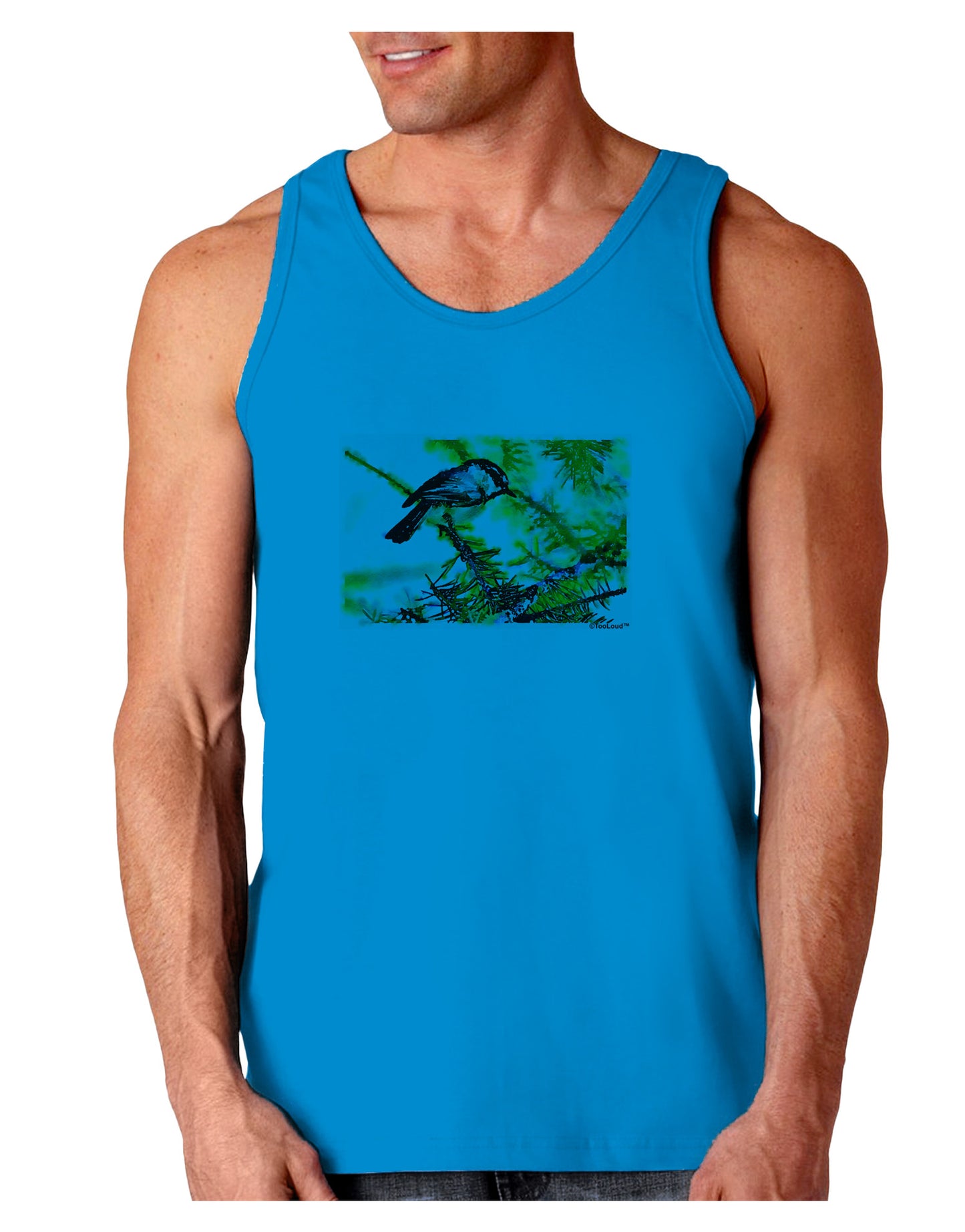 CO Chickadee Watercolor Loose Tank Top-Loose Tank Top-TooLoud-Sapphire-Small-Davson Sales