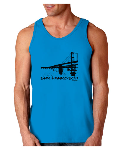 Bay Bridge Cutout Design - San Francisco Loose Tank Top by TooLoud-Loose Tank Top-TooLoud-Sapphire-Small-Davson Sales