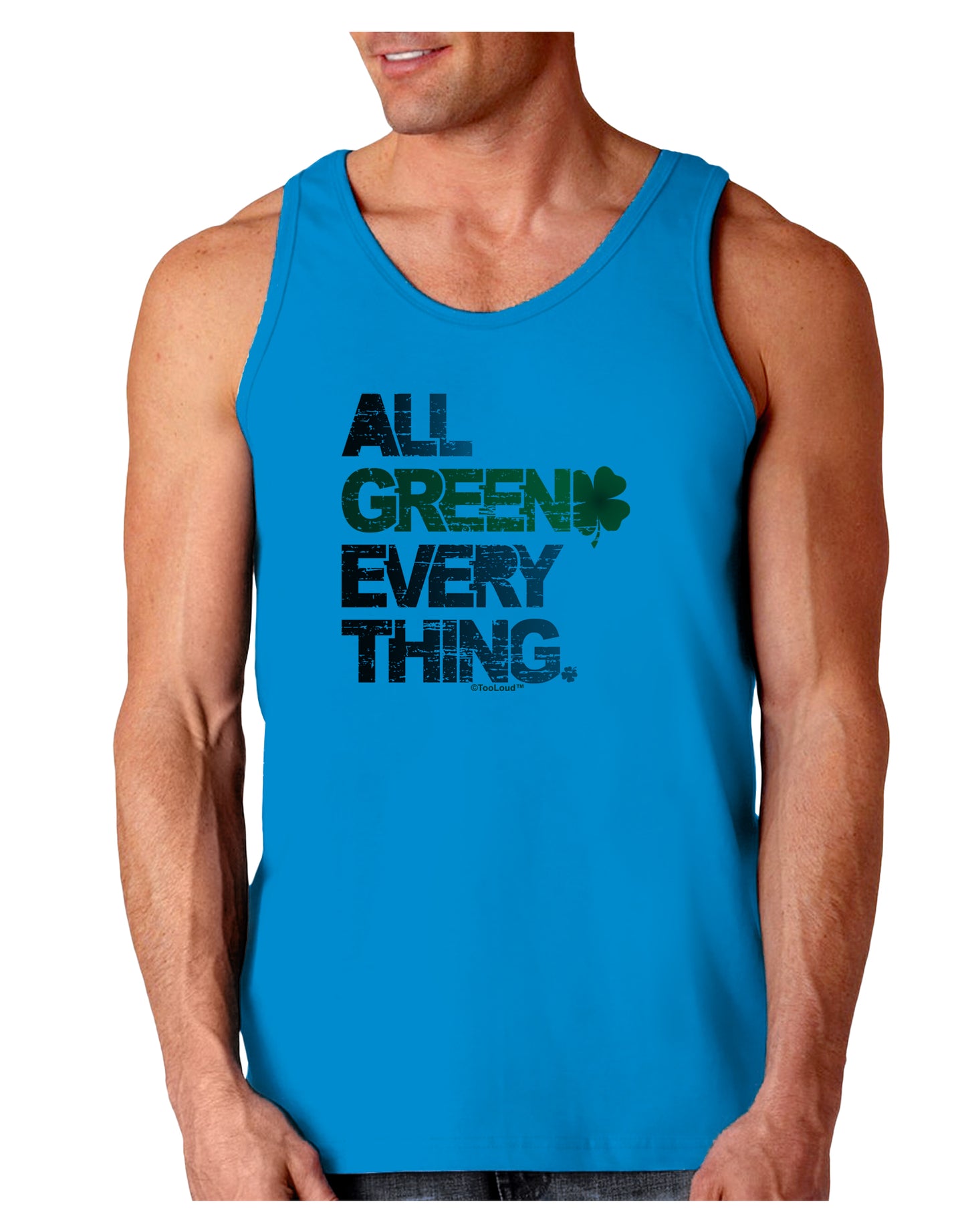 All Green Everything Distressed Loose Tank Top-Loose Tank Top-TooLoud-Sapphire-Small-Davson Sales