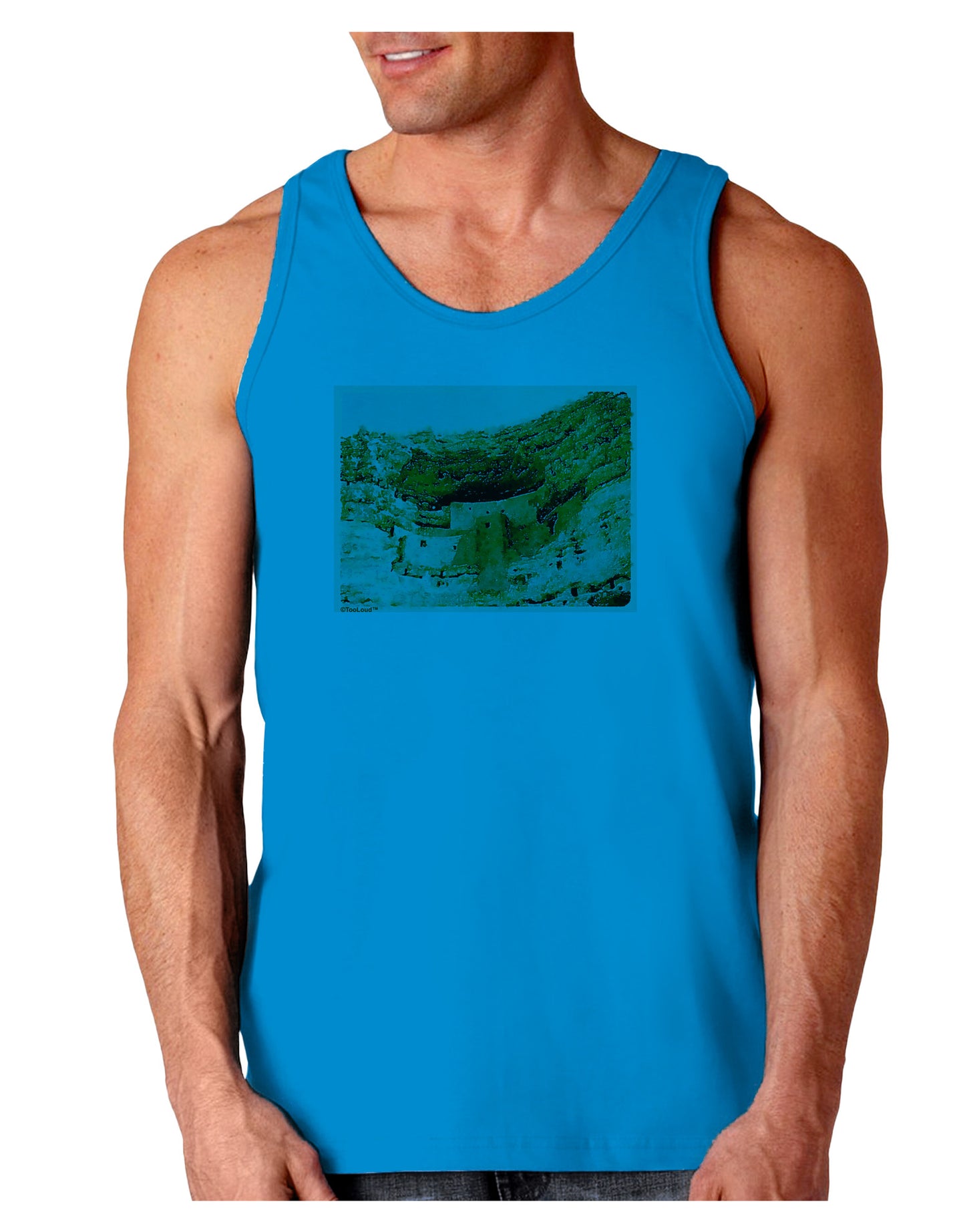 Montezuma Castle Watercolor Loose Tank Top-Loose Tank Top-TooLoud-Sapphire-Small-Davson Sales