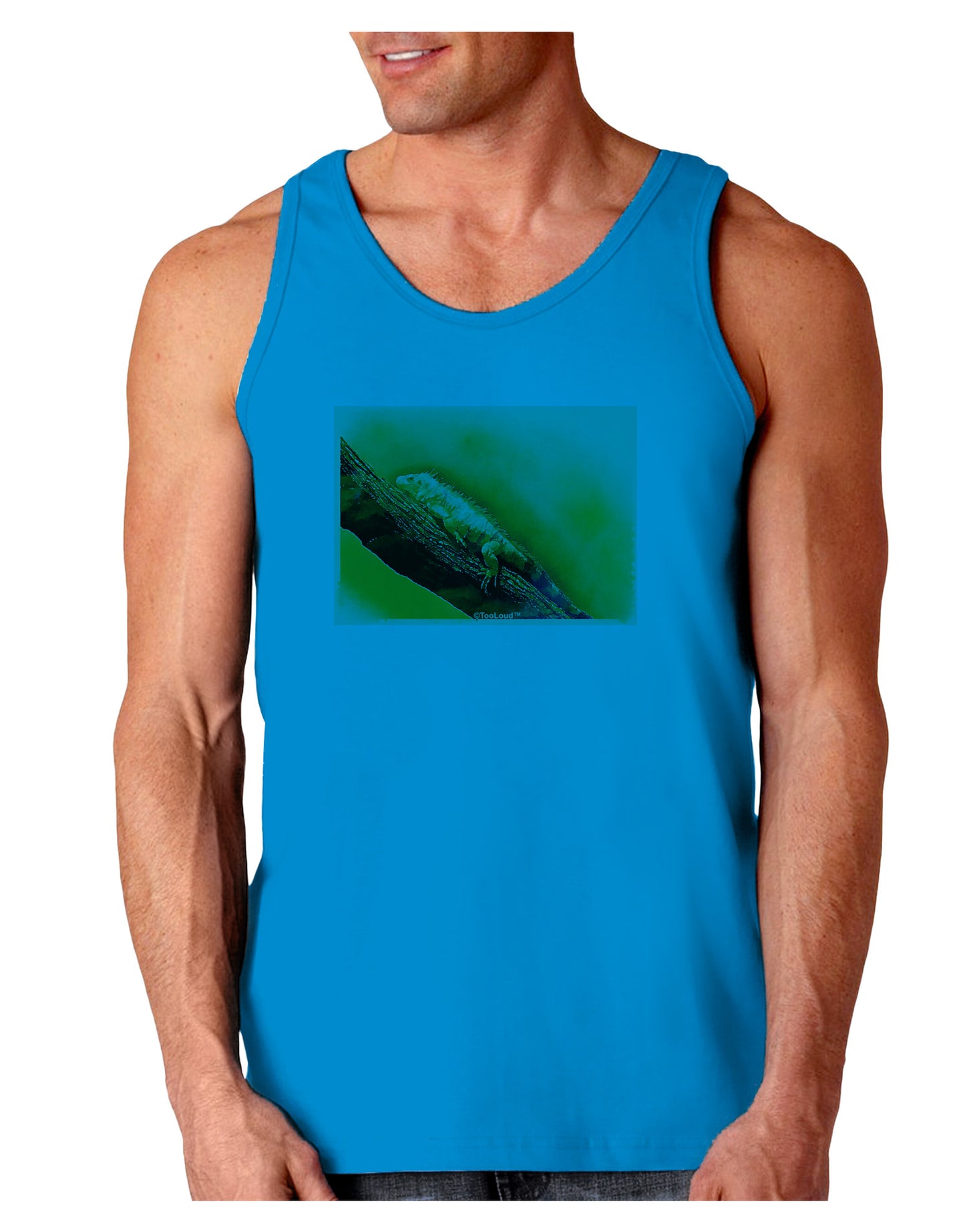 Iguana Watercolor Loose Tank Top-Loose Tank Top-TooLoud-Sapphire-Small-Davson Sales