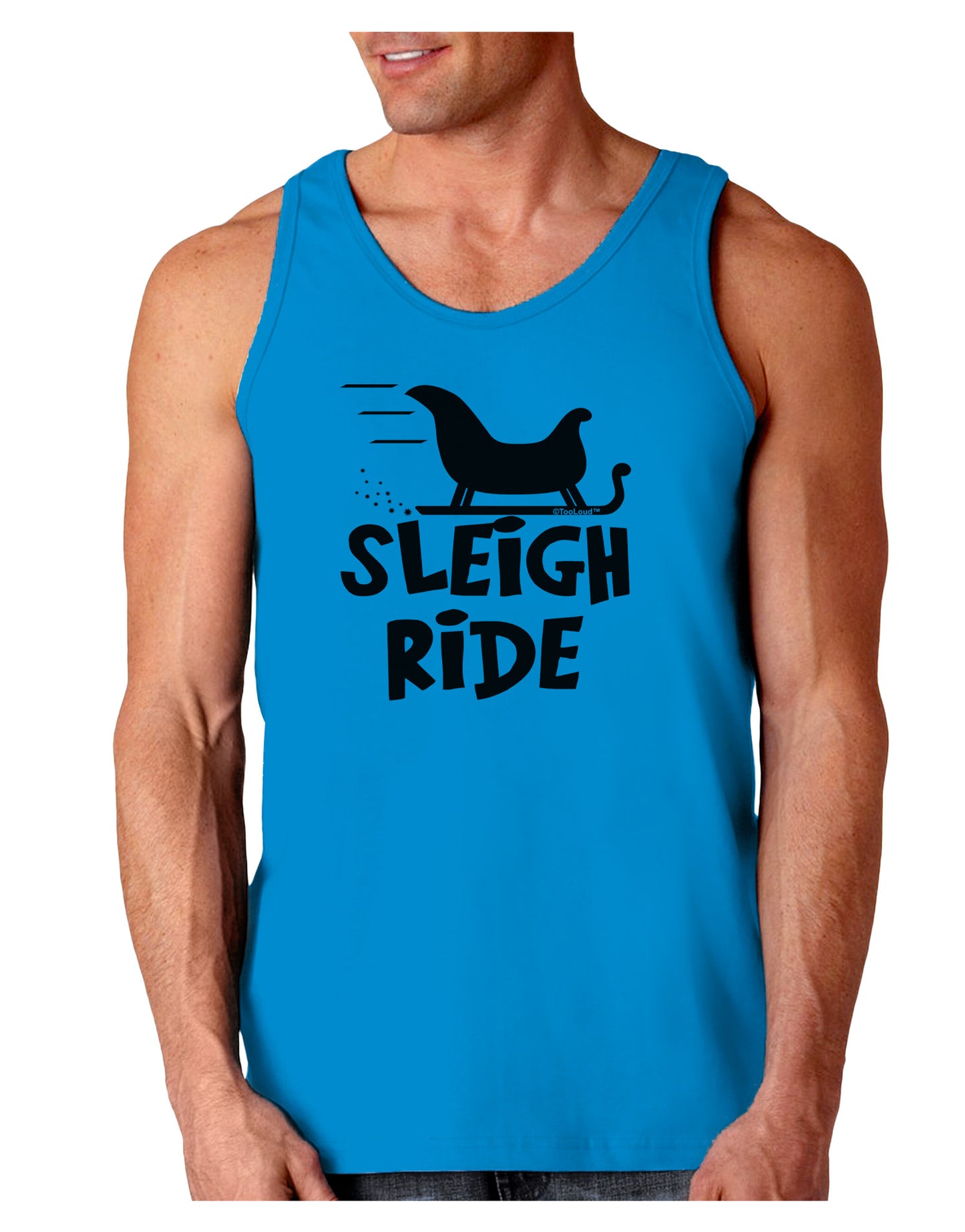 Sleigh Ride BnW Loose Tank Top-Loose Tank Top-TooLoud-Sapphire-Small-Davson Sales