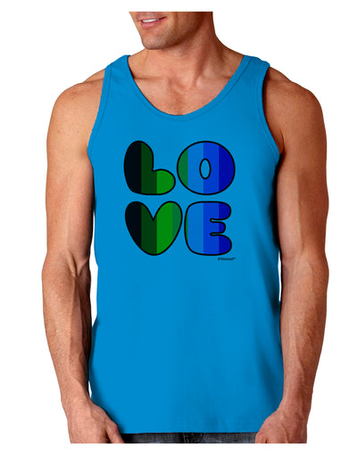 Rainbow LOVE Text Loose Tank Top by TooLoud-Loose Tank Top-TooLoud-Sapphire-Small-Davson Sales