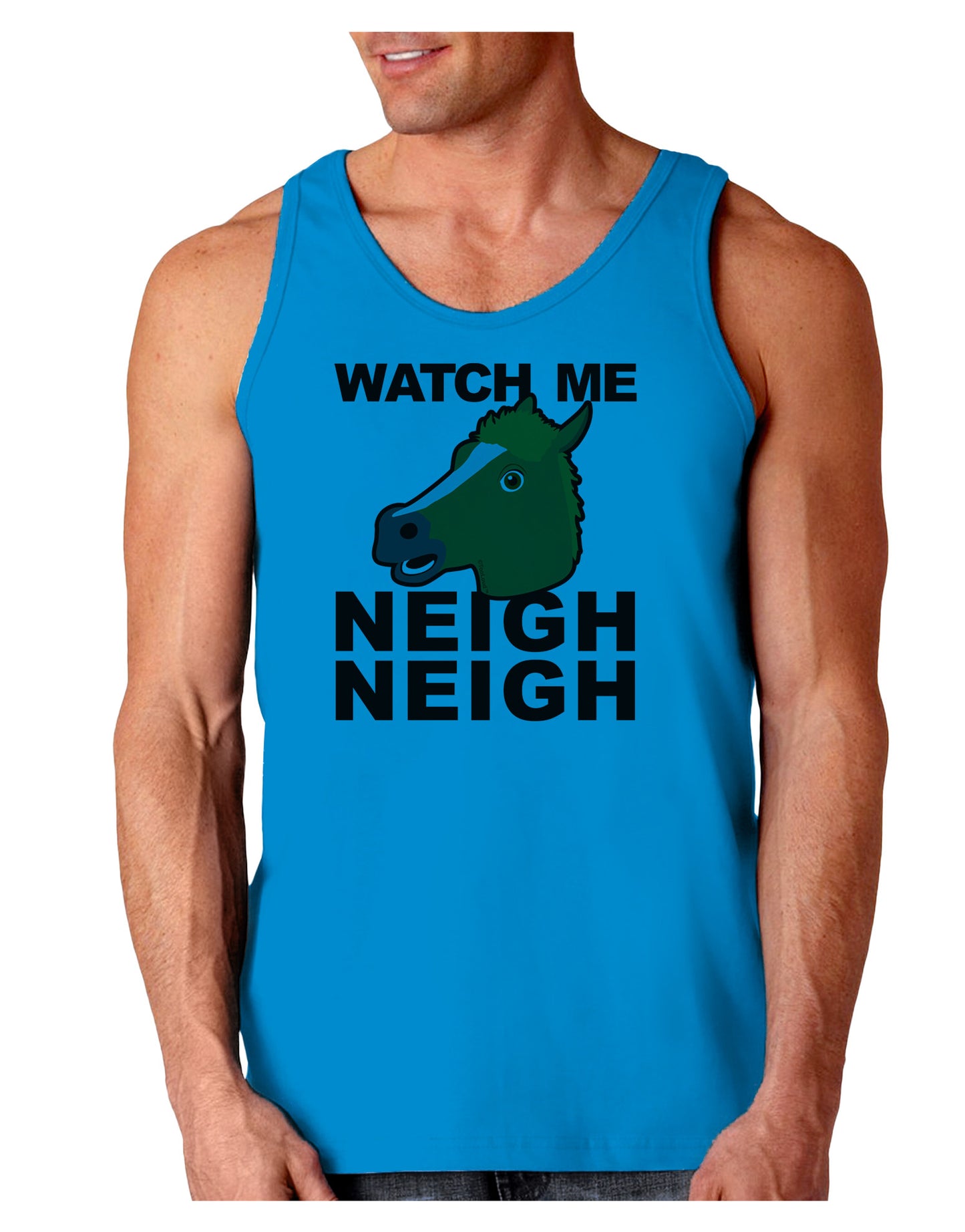 TooLoud Watch Me Neigh Neigh Loose Tank Top-Loose Tank Top-TooLoud-Sapphire-Small-Davson Sales
