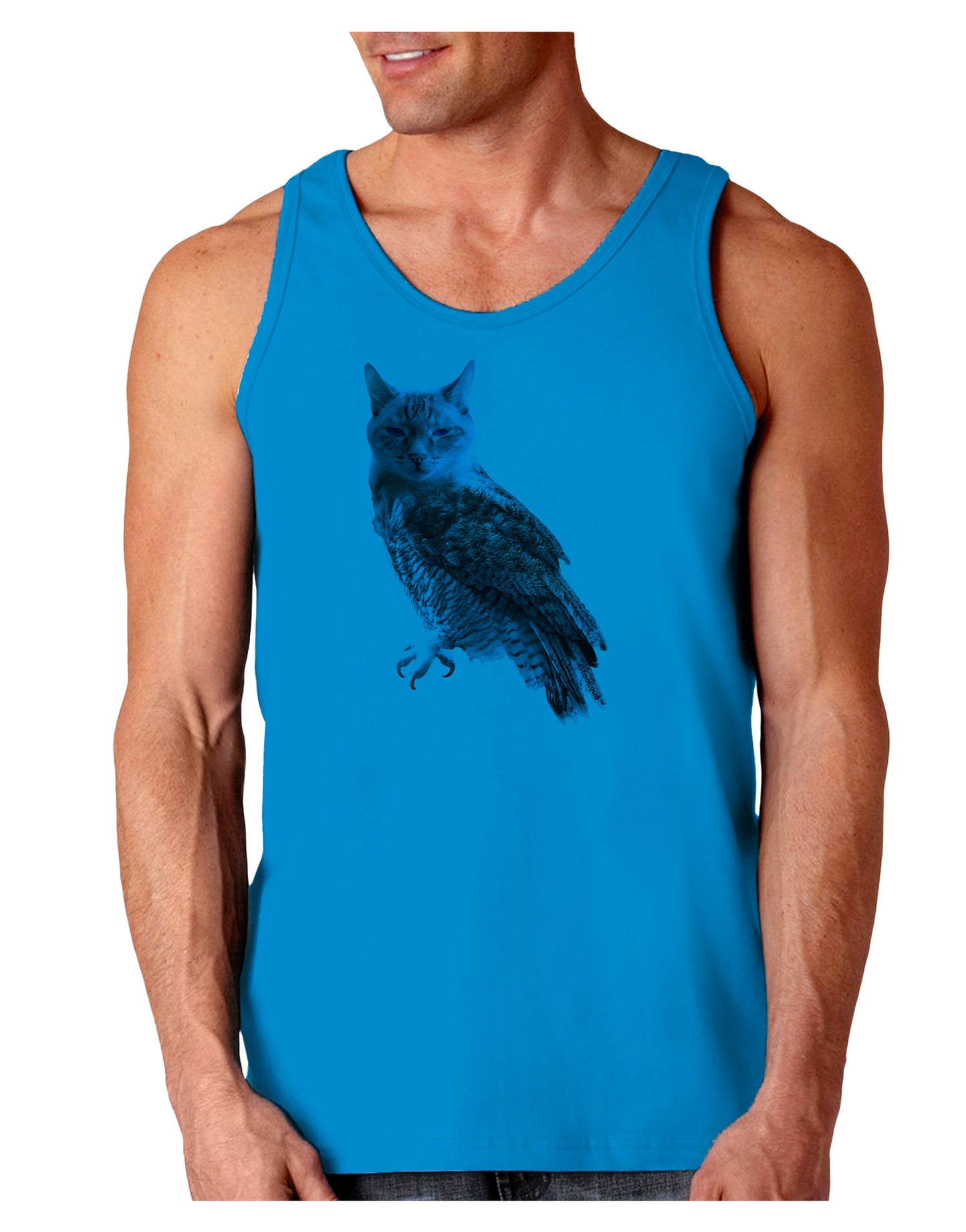 Lucky Cat Owl Loose Tank Top-Loose Tank Top-TooLoud-Sapphire-Small-Davson Sales