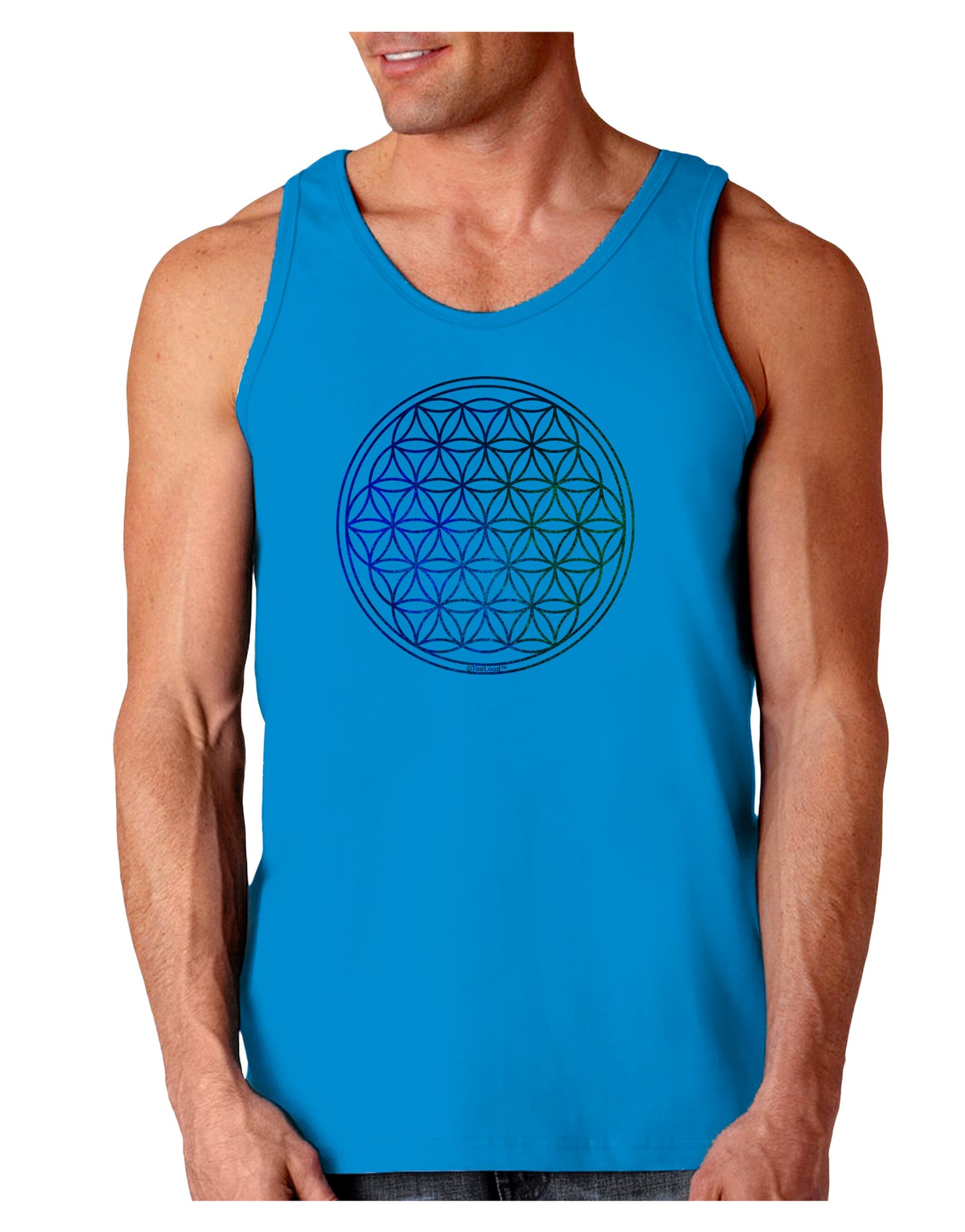 Flower of Life Circle Loose Tank Top-Loose Tank Top-TooLoud-Sapphire-Small-Davson Sales