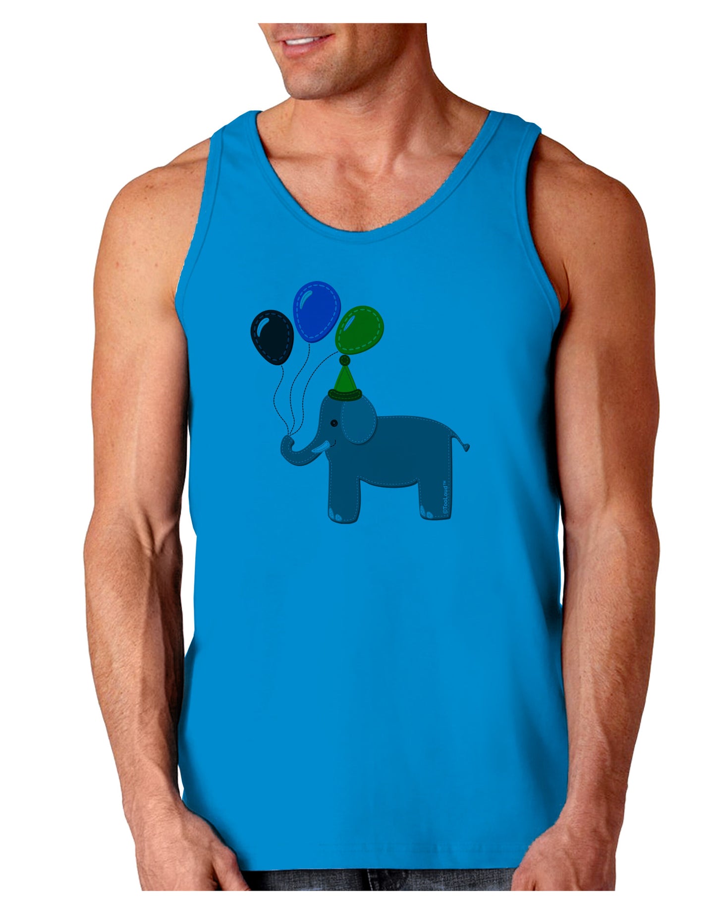 Cute Elephant with Balloons Loose Tank Top-Loose Tank Top-TooLoud-Sapphire-Small-Davson Sales