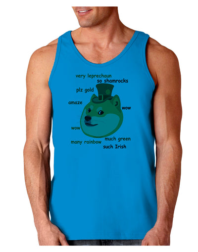 St Patricks Day Leprechaun Doge Loose Tank Top-Loose Tank Top-TooLoud-Sapphire-Small-Davson Sales