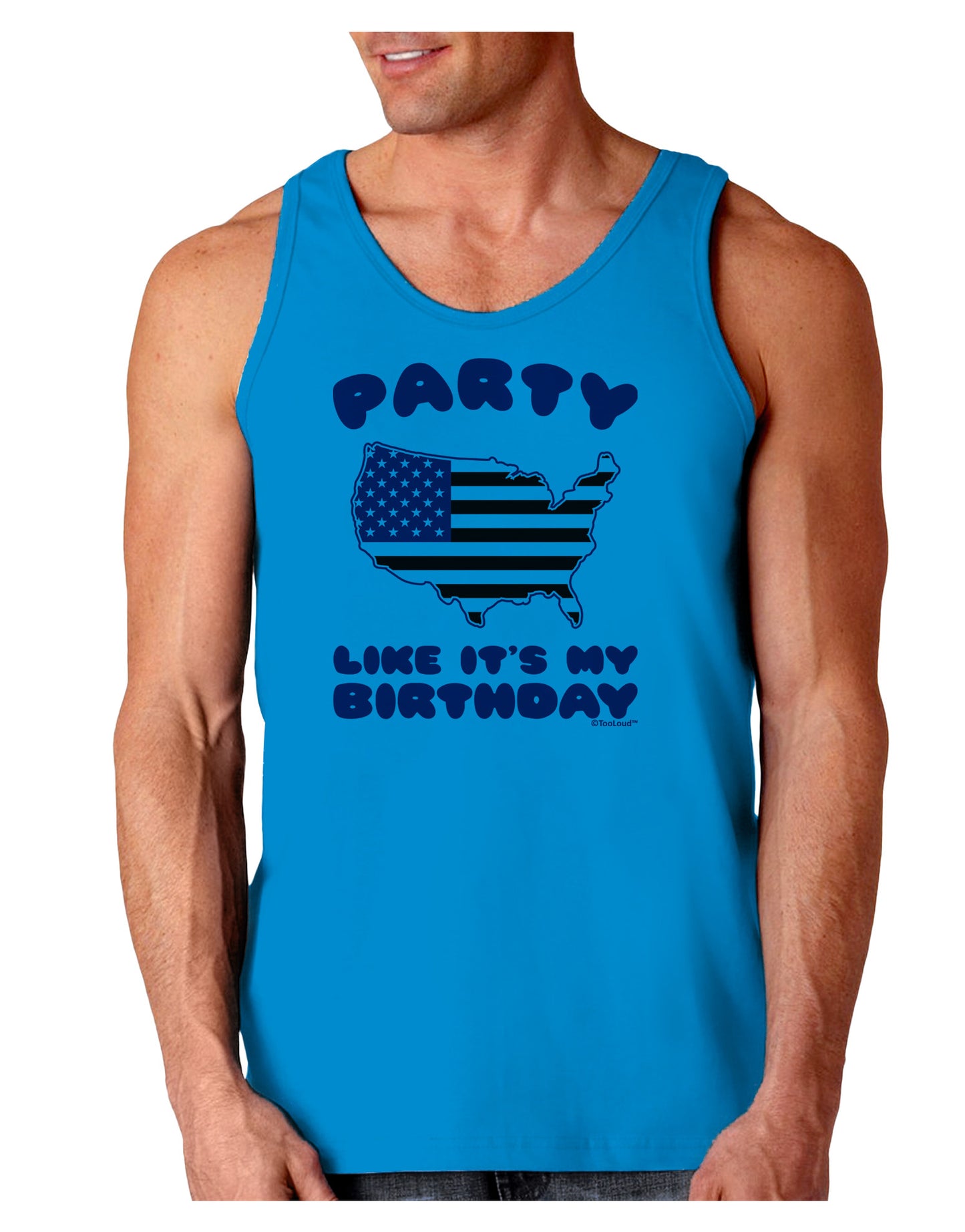 Party Like It's My Birthday - 4th of July Loose Tank Top-Loose Tank Top-TooLoud-Sapphire-Small-Davson Sales