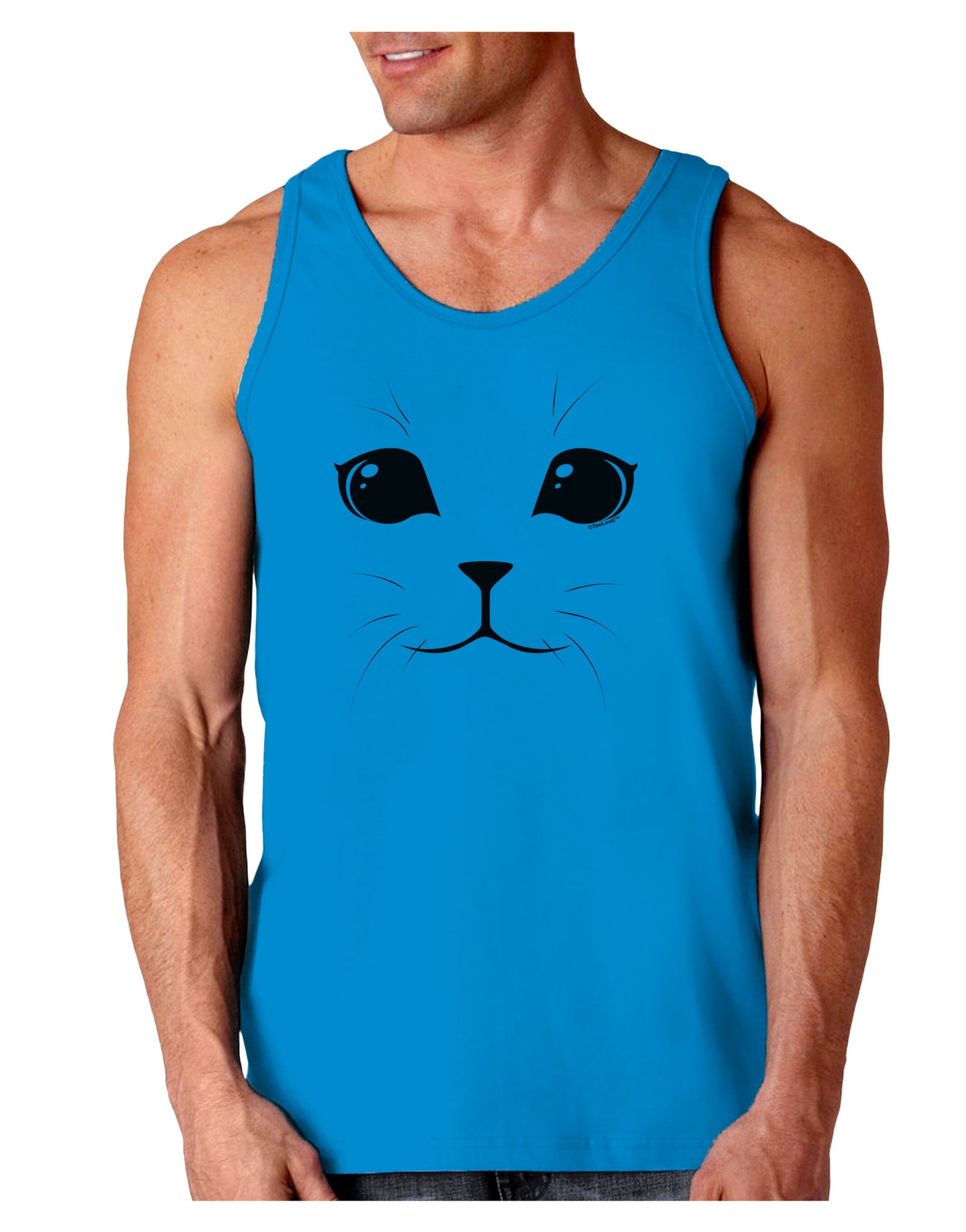 Cute Cat Face Loose Tank Top by-Loose Tank Top-TooLoud-Sapphire-Small-Davson Sales