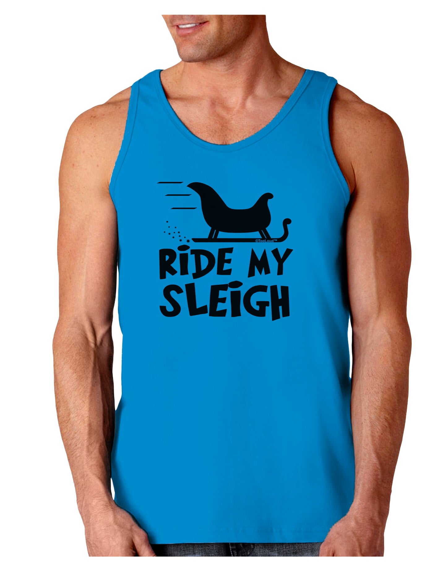 Ride My Sleigh BnW Loose Tank Top-Loose Tank Top-TooLoud-Sapphire-Small-Davson Sales