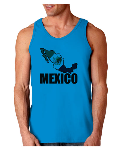 Mexico Outline - Mexican Flag - Mexico Text Loose Tank Top by TooLoud-Loose Tank Top-TooLoud-Sapphire-Small-Davson Sales