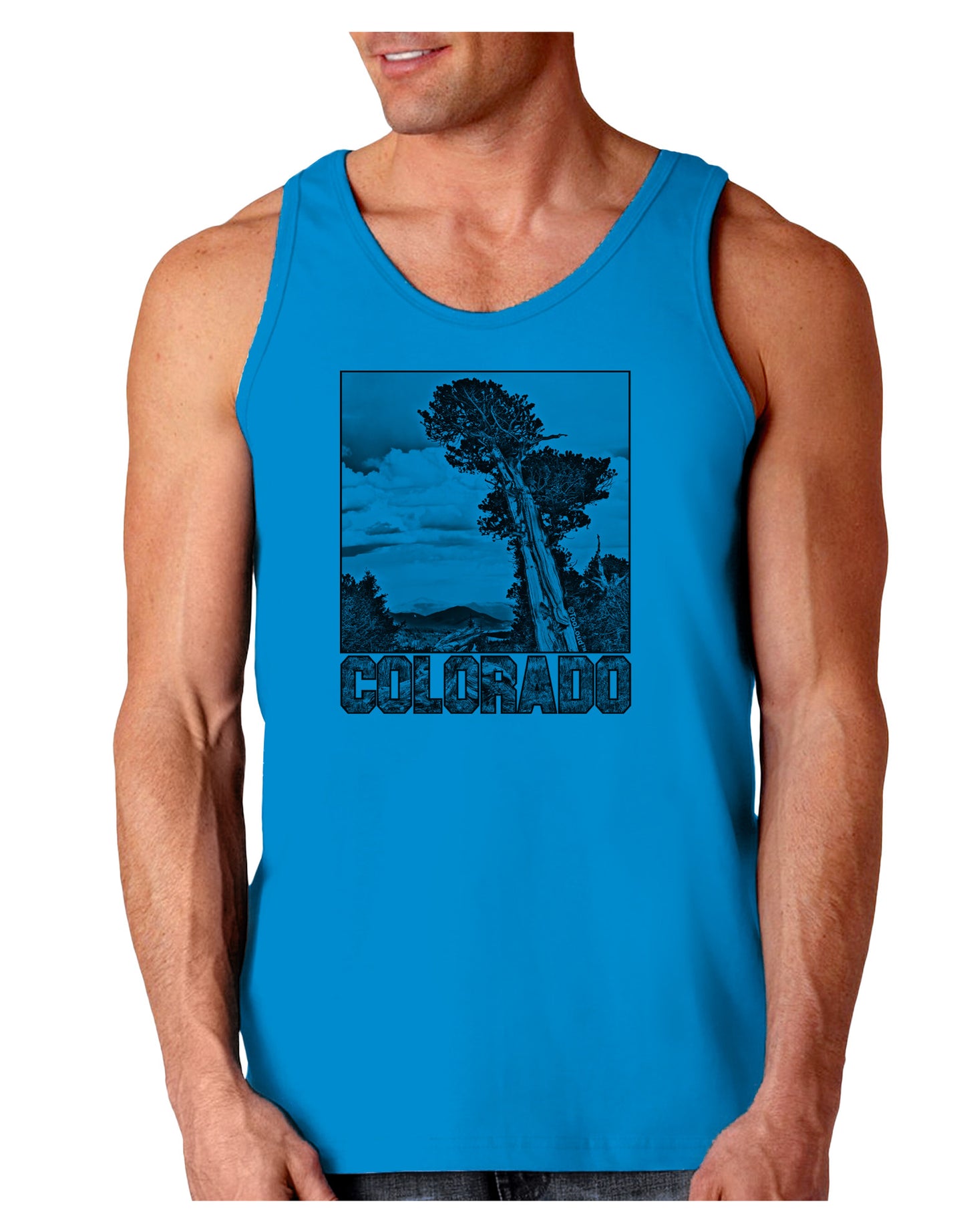 Colorado Landscape Text BW Loose Tank Top-Loose Tank Top-TooLoud-Sapphire-Small-Davson Sales