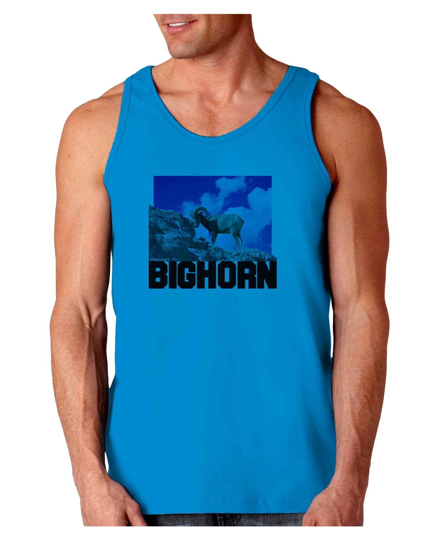 Bighorn Ram Text Loose Tank Top-Loose Tank Top-TooLoud-Sapphire-Small-Davson Sales