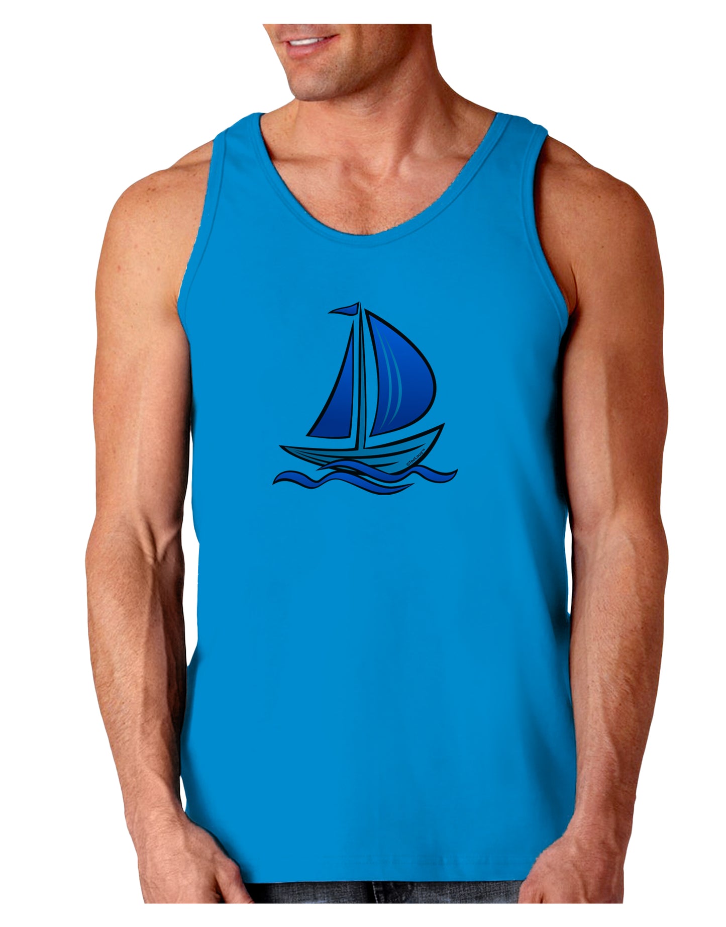 Blue Sailboat Loose Tank Top-Loose Tank Top-TooLoud-Sapphire-Small-Davson Sales