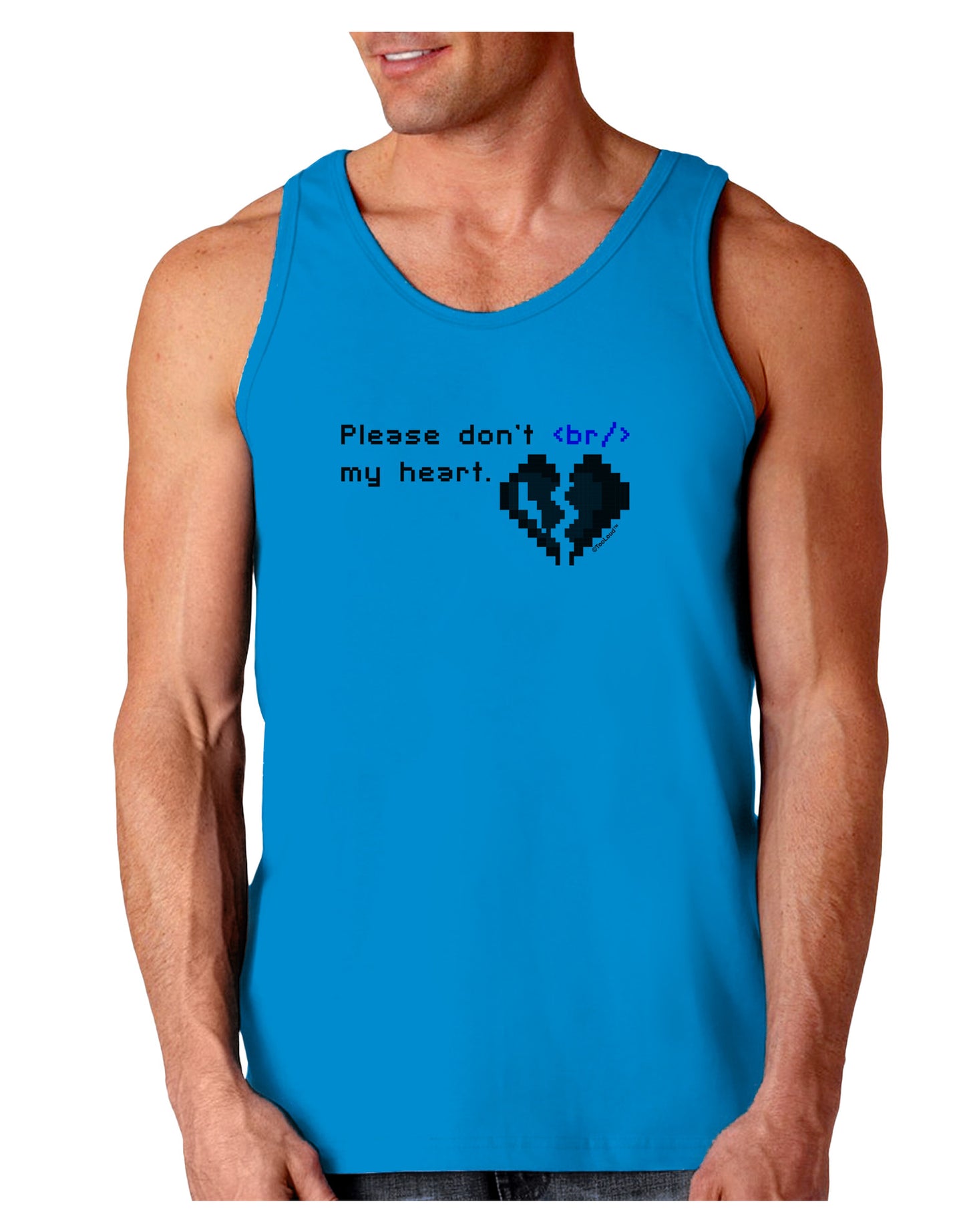 Please Don't Break My Heart Code Loose Tank Top-Loose Tank Top-TooLoud-Sapphire-Small-Davson Sales