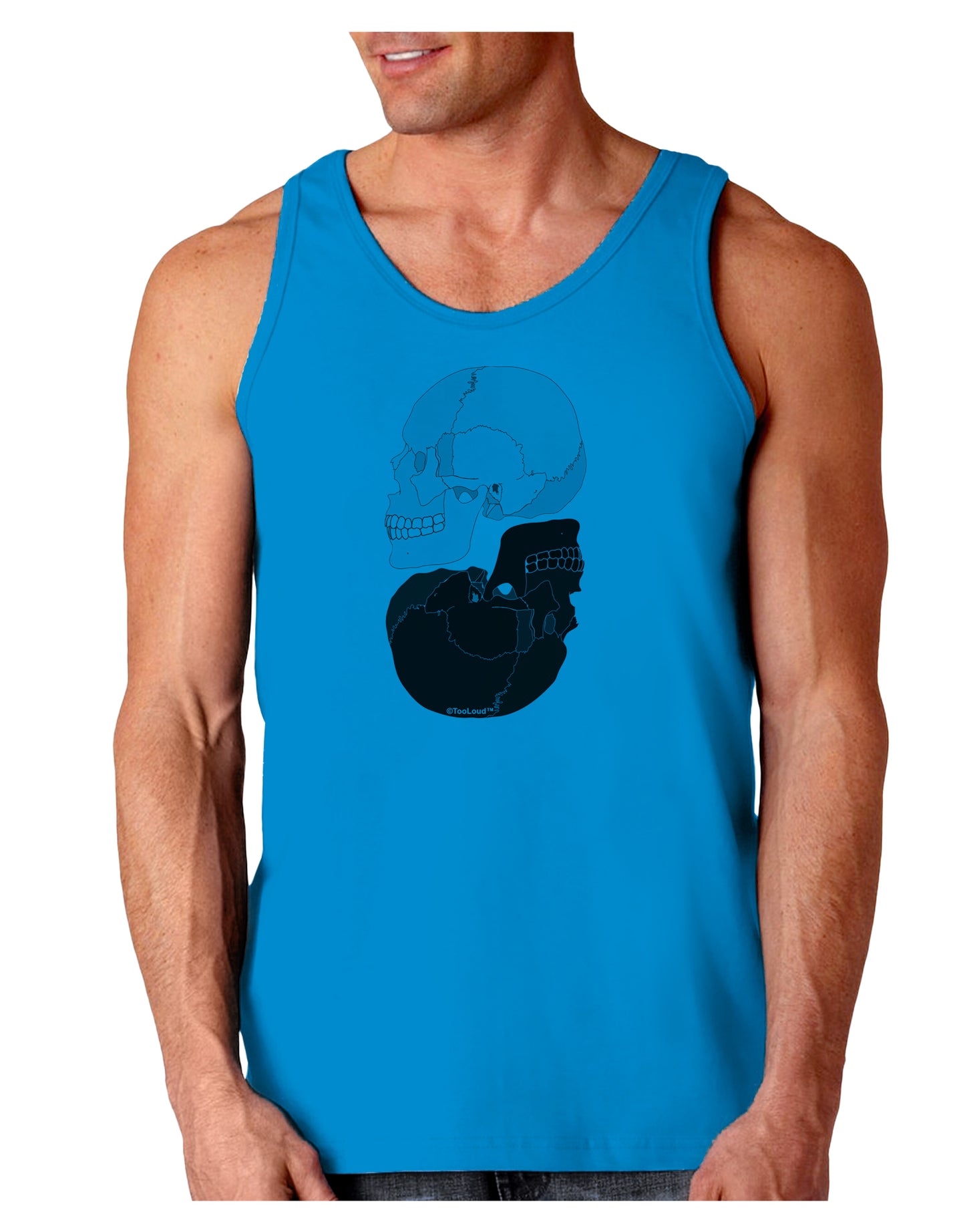 White And Black Inverted Skulls Loose Tank Top by TooLoud-Loose Tank Top-TooLoud-Sapphire-Small-Davson Sales