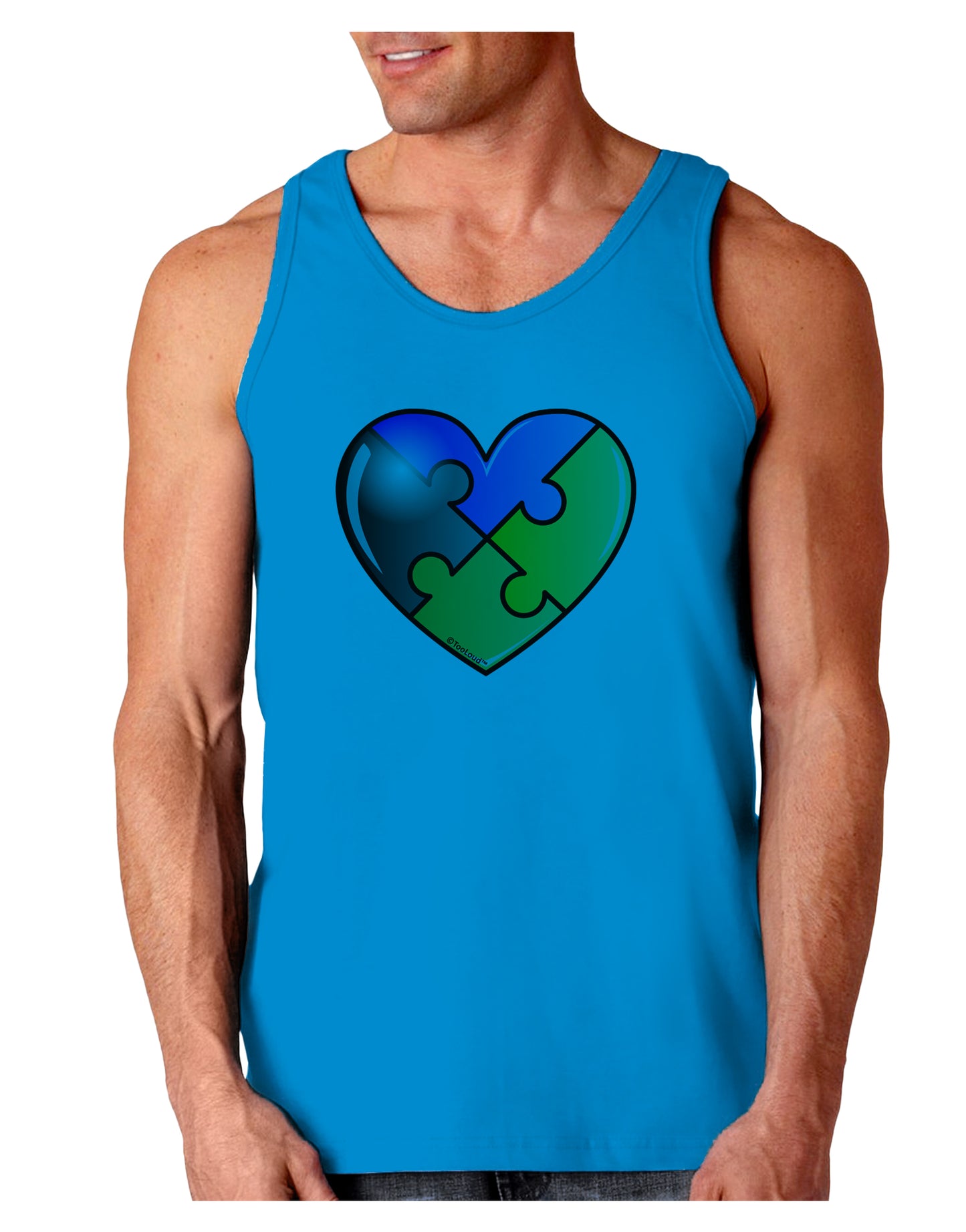 Big Puzzle Heart - Autism Awareness Loose Tank Top by TooLoud-Loose Tank Top-TooLoud-Sapphire-Small-Davson Sales