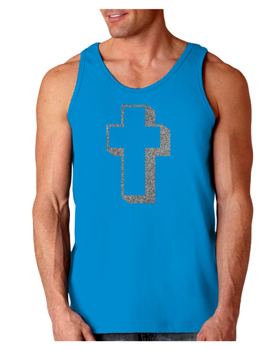 Simple Cross Design Glitter - Silver Loose Tank Top by TooLoud-Loose Tank Top-TooLoud-Sapphire-Small-Davson Sales