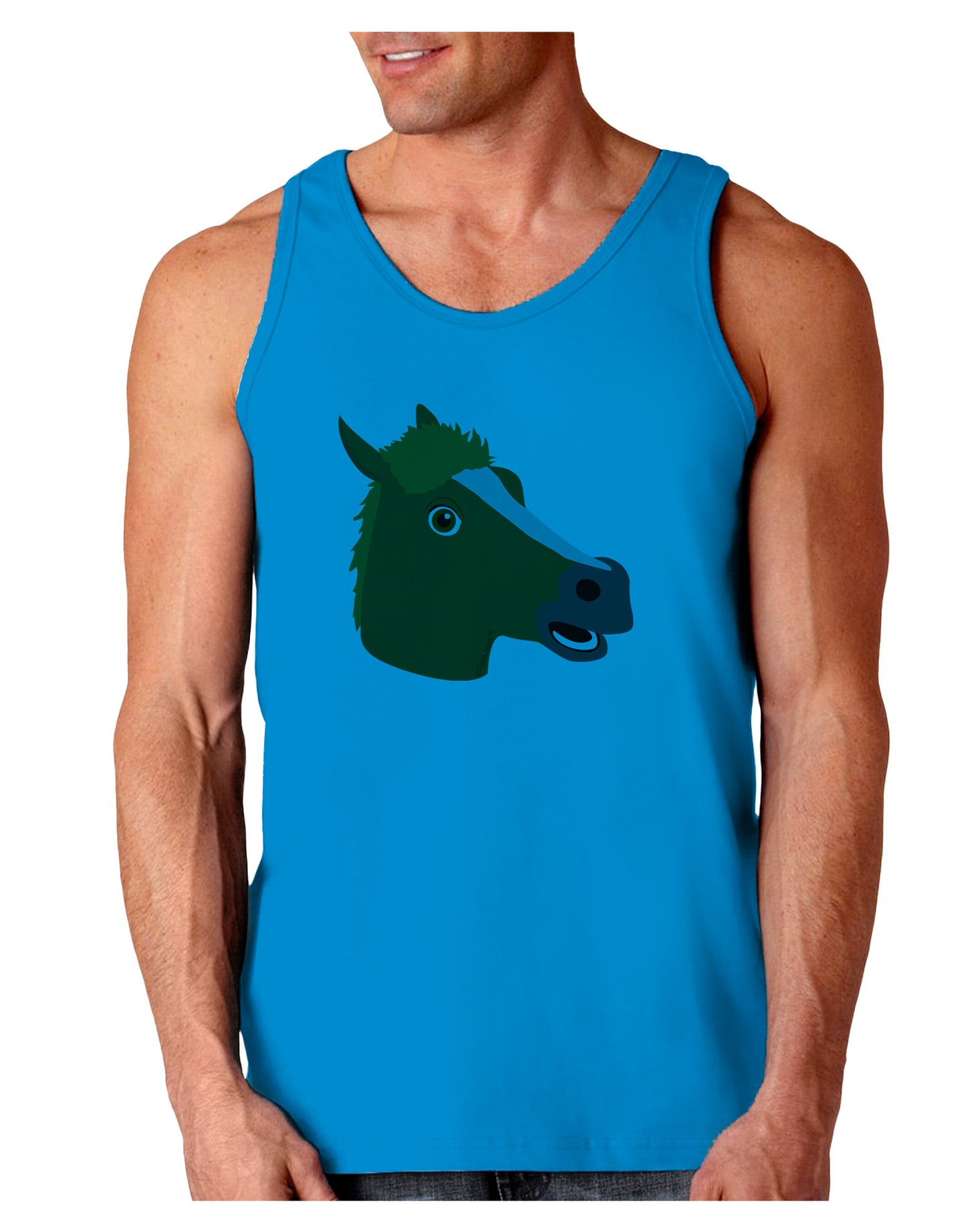 Silly Cartoon Horse Head Loose Tank Top-Loose Tank Top-TooLoud-Sapphire-Small-Davson Sales