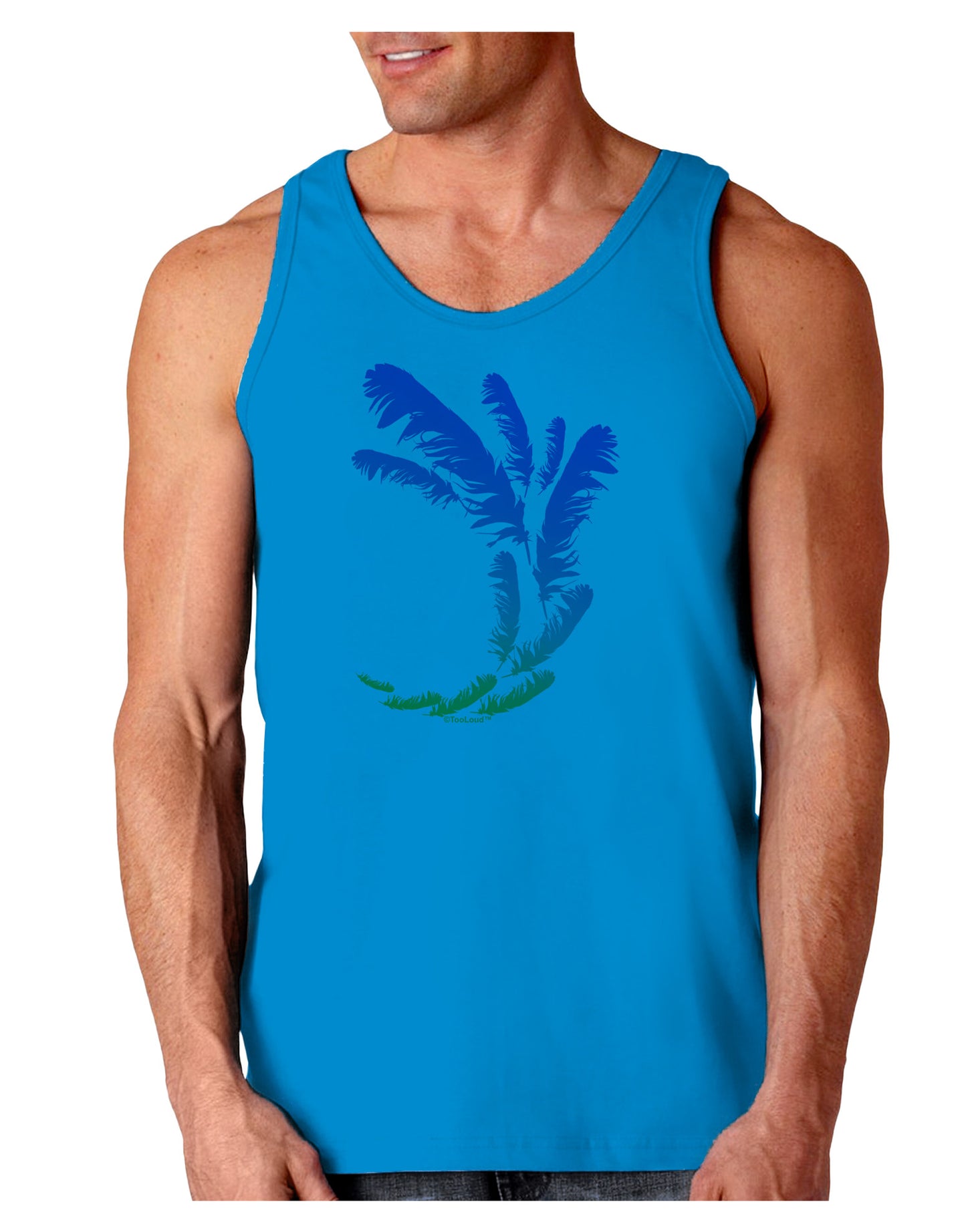 Tropical Feathers Loose Tank Top-Loose Tank Top-TooLoud-Sapphire-Small-Davson Sales