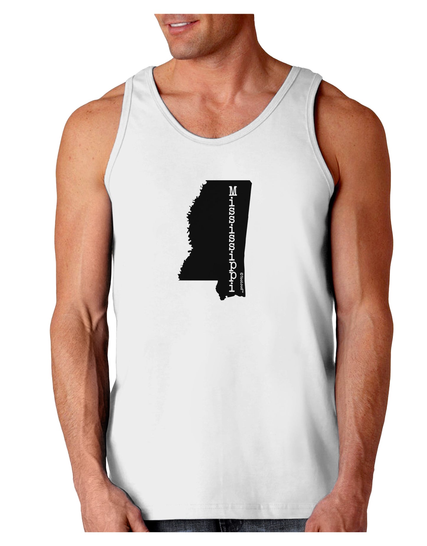 Mississippi - United States Shape Loose Tank Top-Loose Tank Top-TooLoud-White-Small-Davson Sales