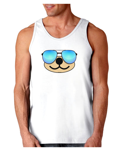 Kyu-T Face - Beartholomew Cool Sunglasses Loose Tank Top-Loose Tank Top-TooLoud-White-Small-Davson Sales