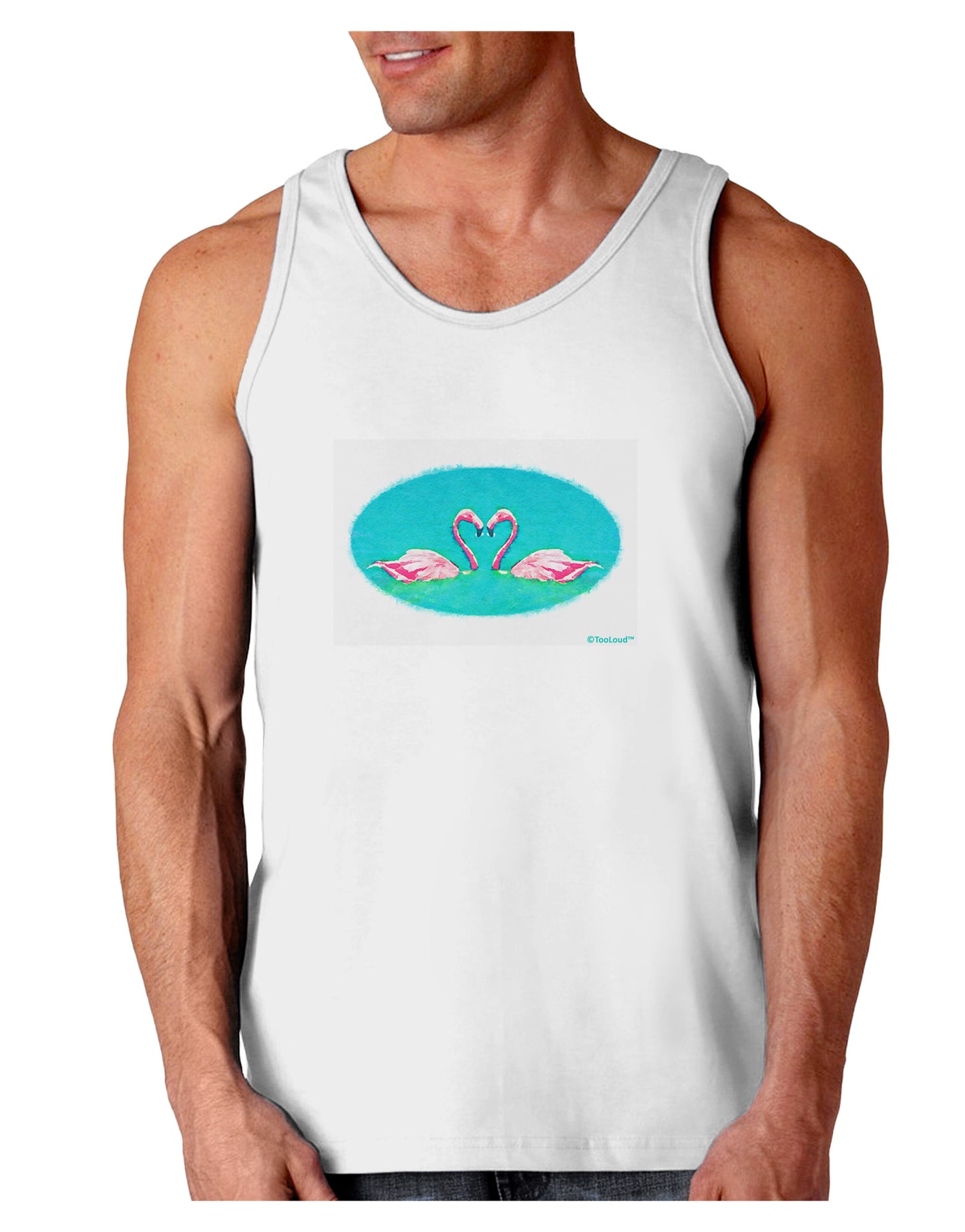 Love Birds - Flamingos Watercolor Loose Tank Top-Loose Tank Top-TooLoud-White-Small-Davson Sales