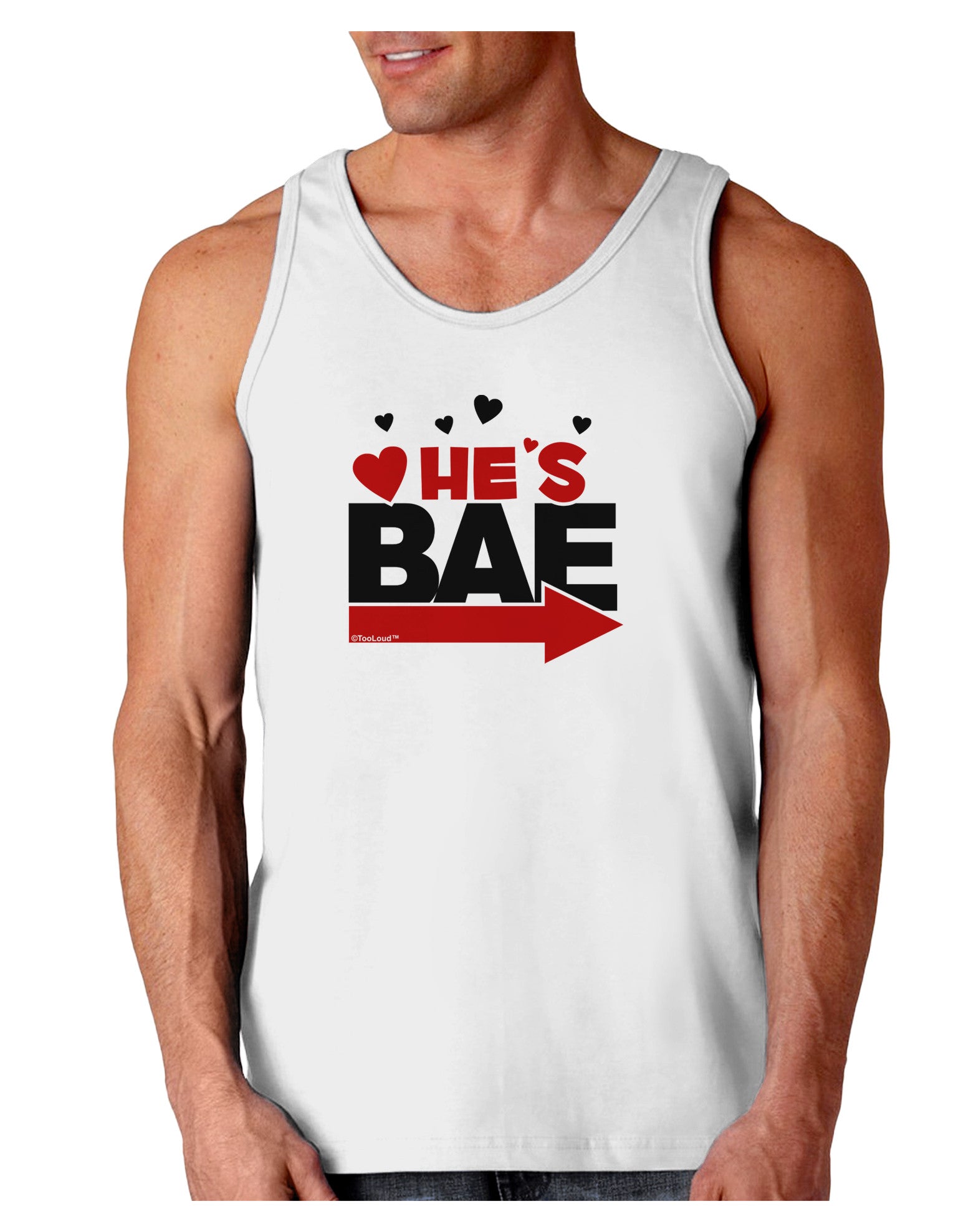 He's BAE - Right Arrow Loose Tank Top-Loose Tank Top-TooLoud-White-Small-Davson Sales