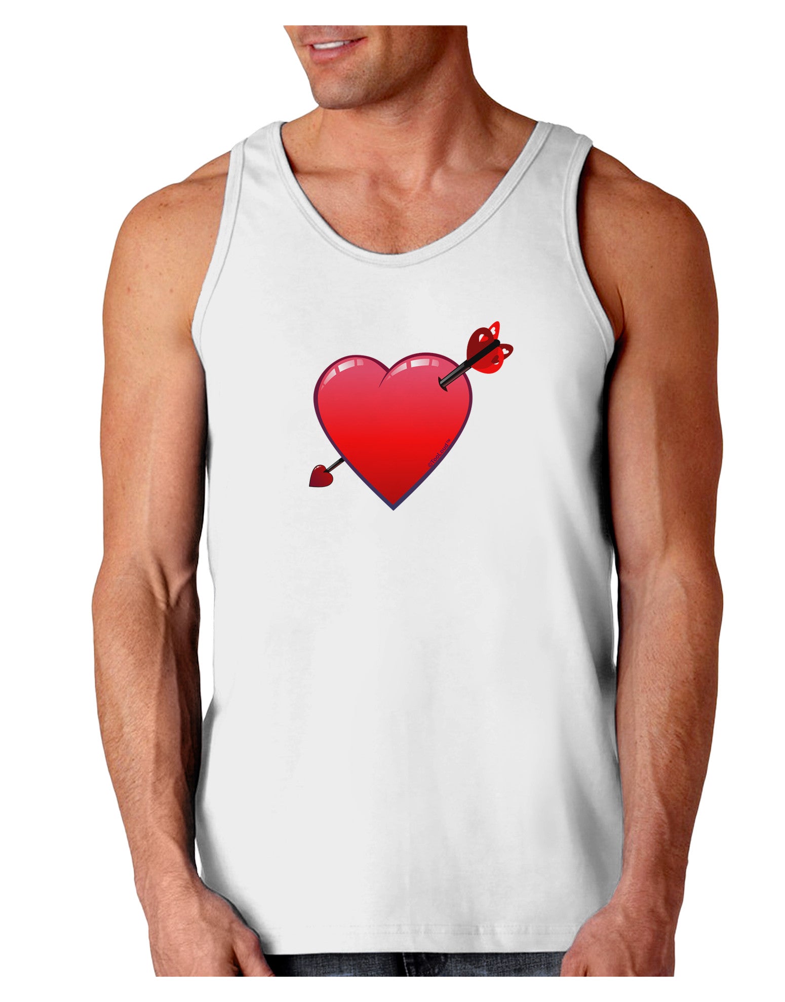 Shot Through the Heart Cute Loose Tank Top by-Loose Tank Top-TooLoud-White-Small-Davson Sales