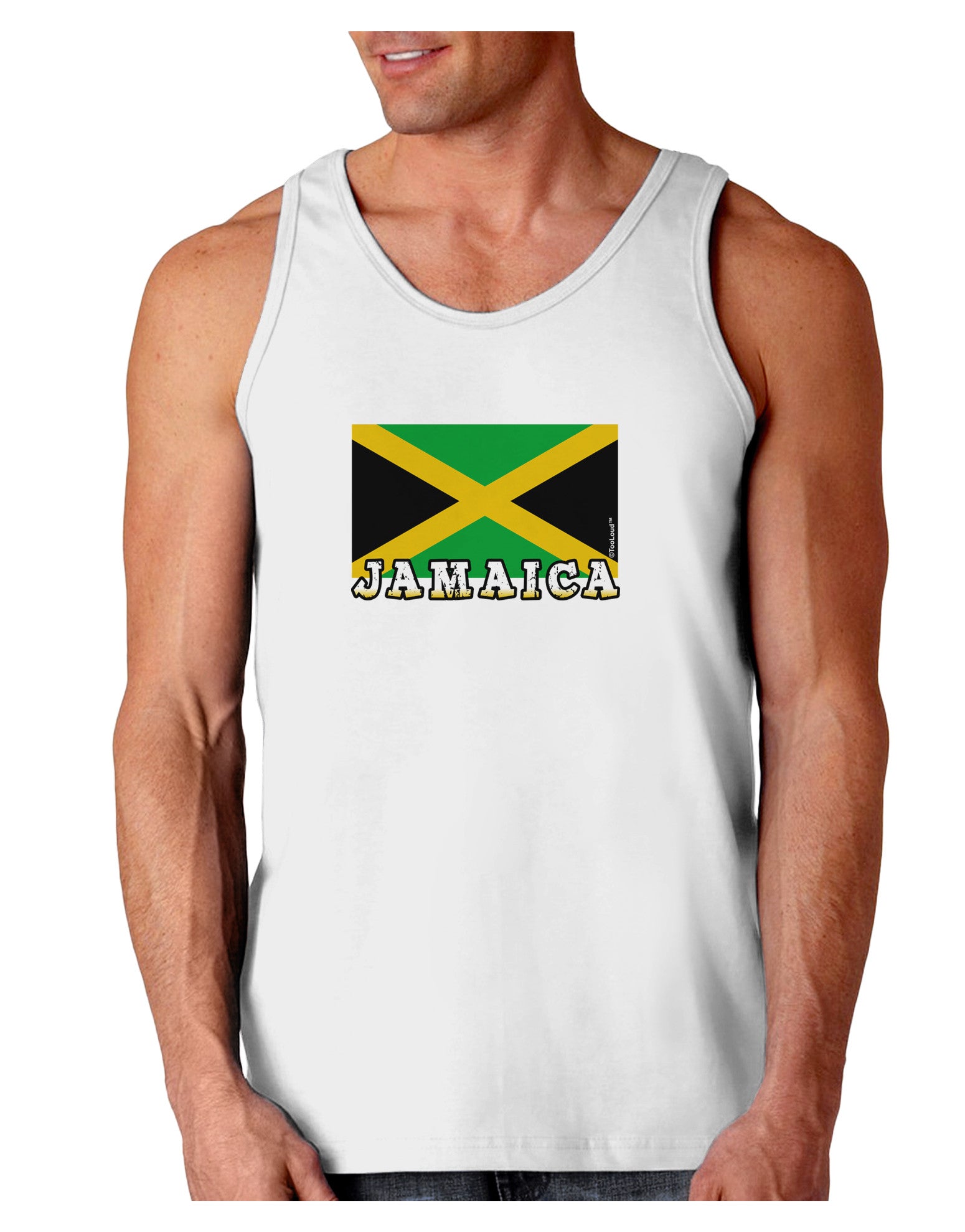 Jamaica Flag Loose Tank Top-Loose Tank Top-TooLoud-White-Small-Davson Sales